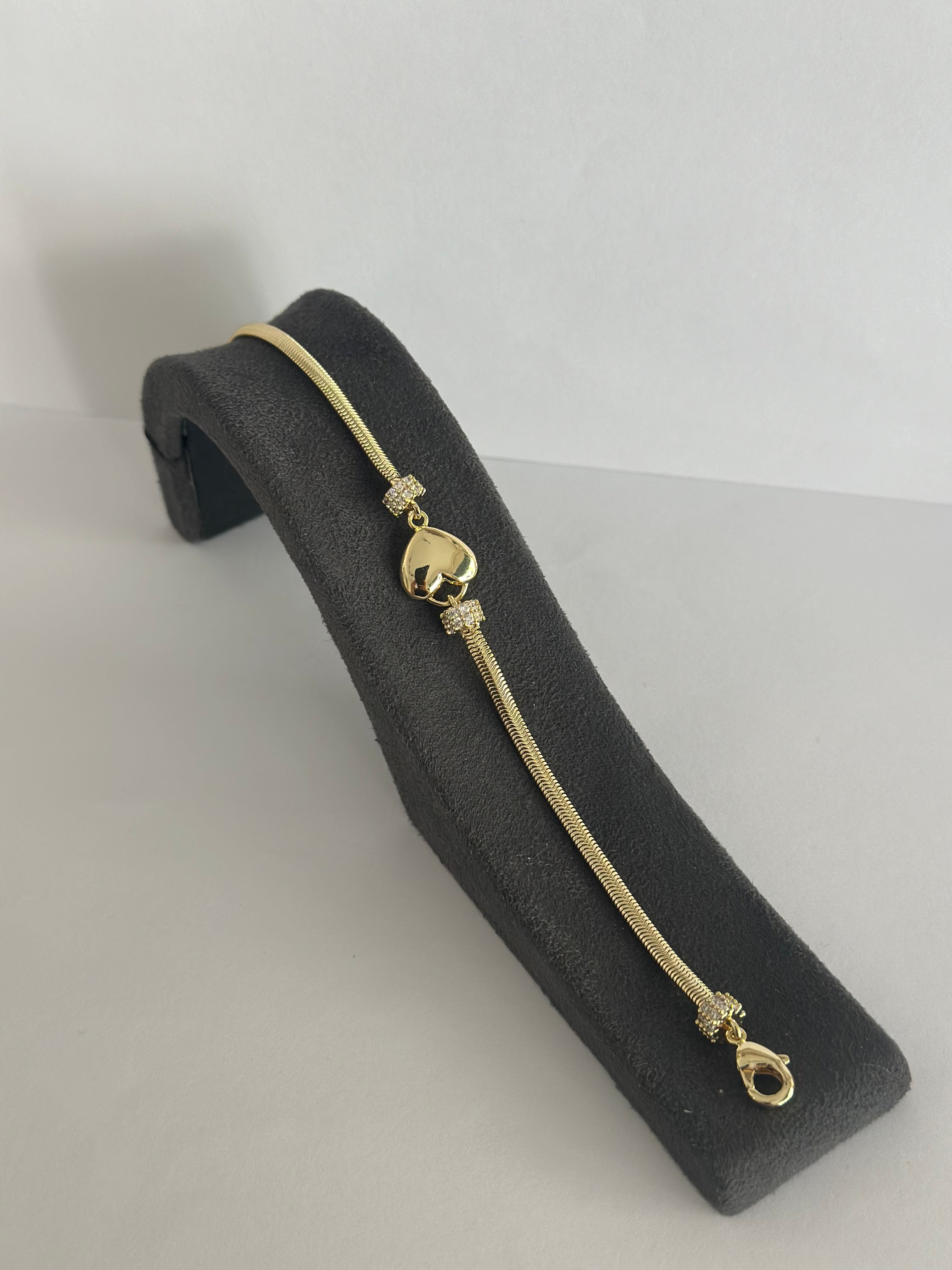 14K Kalp Charm Bileklik