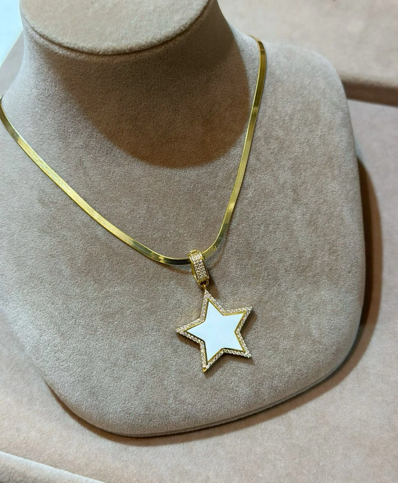 925 Ayar Gümüş Beyaz Yıldız Kolye Ucu