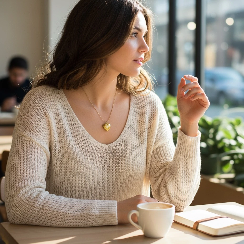 Çelik Kalp Kolye 45 cm