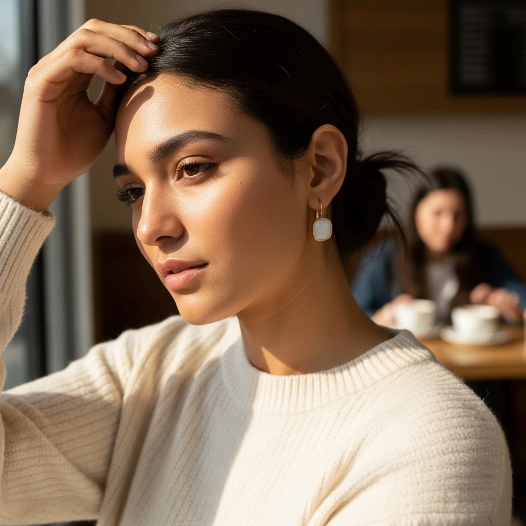 Çelik Sedef Taşlı Küpe