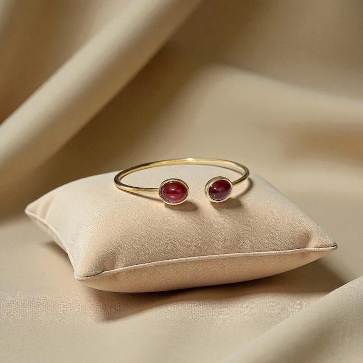 Pirinç Oval Doğal Taşlı Bileklik