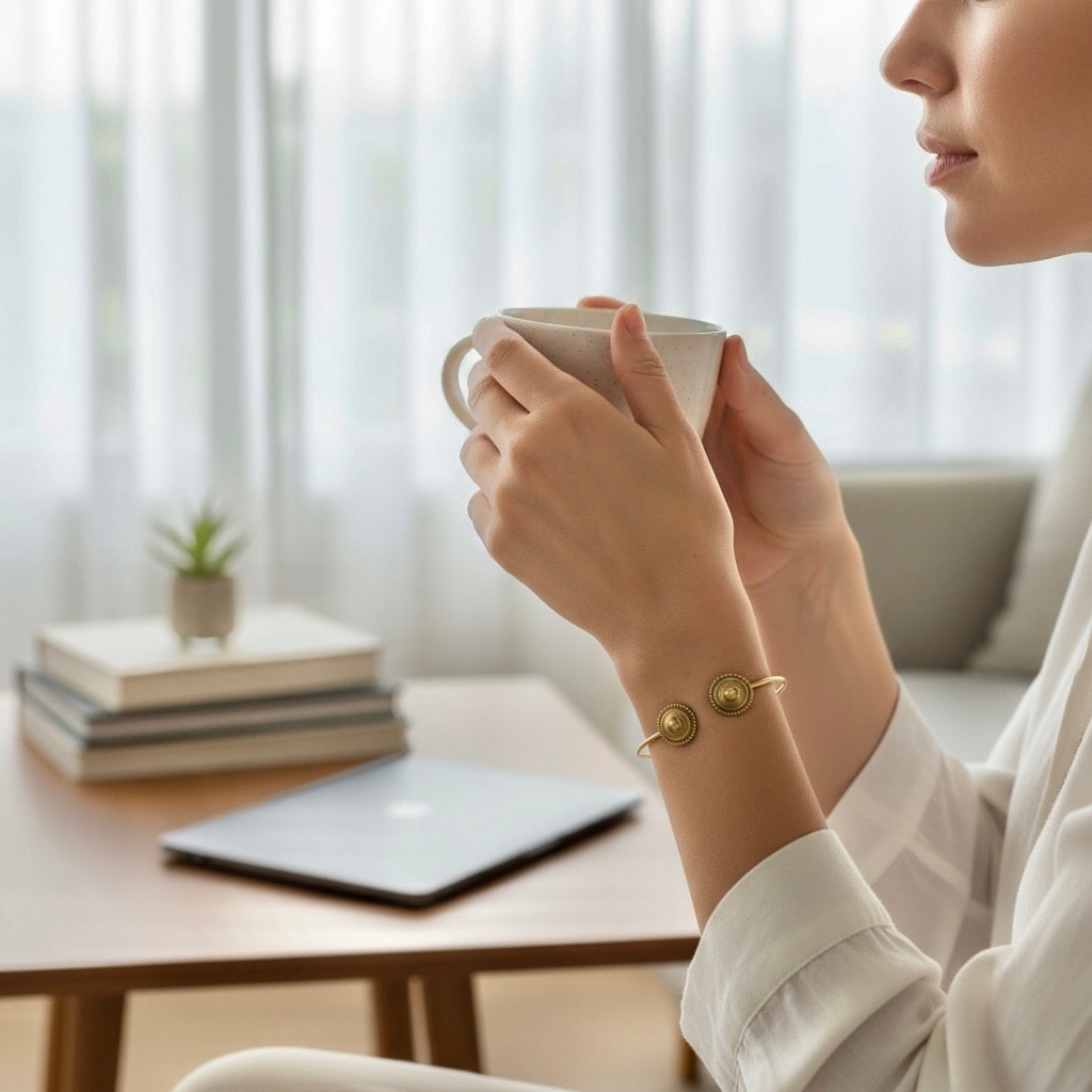 Pirinç Pembe Kuvars Taşı Bileklik Ayarlamalı