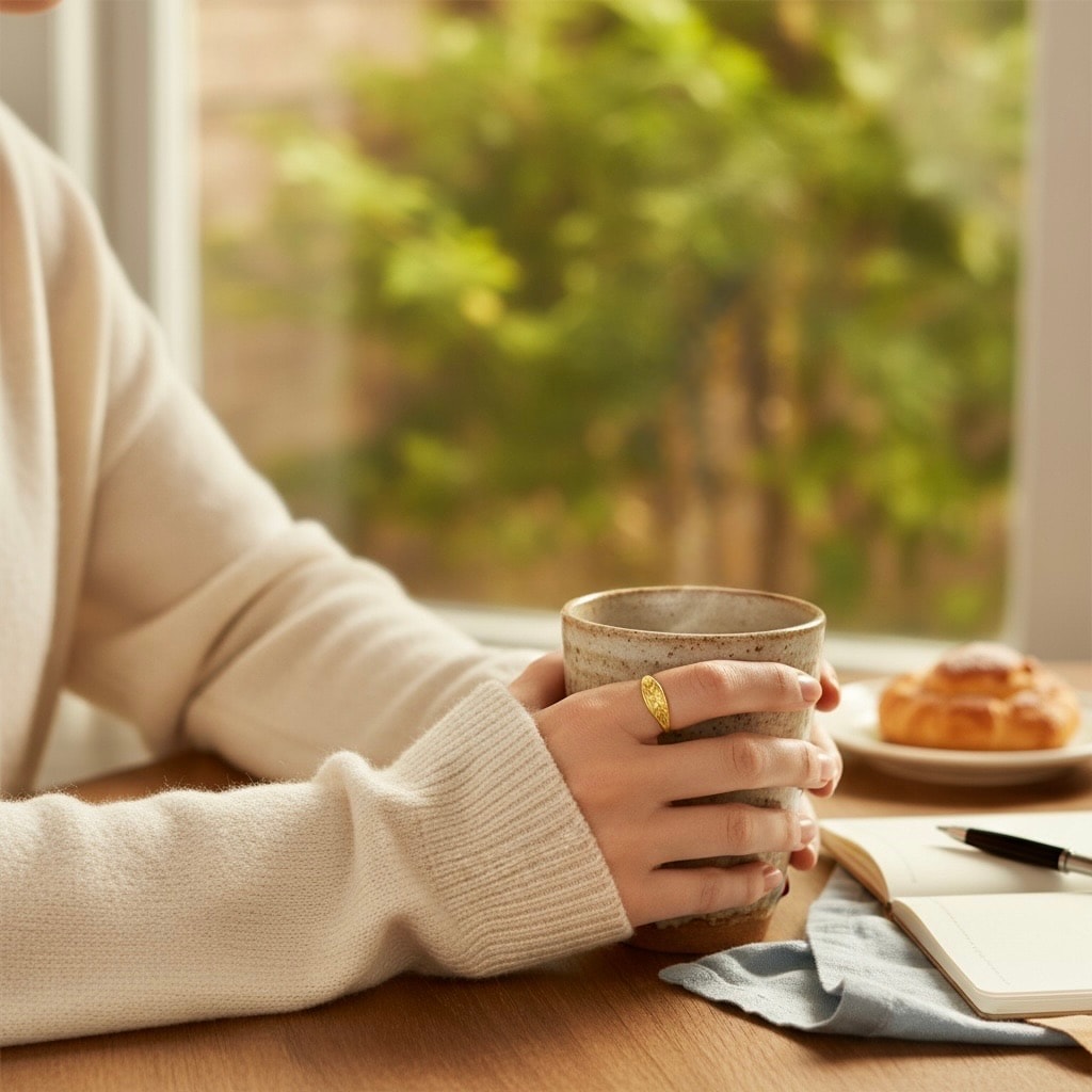 Pirinç Firuze Antik Yüzük Ayarlamalı