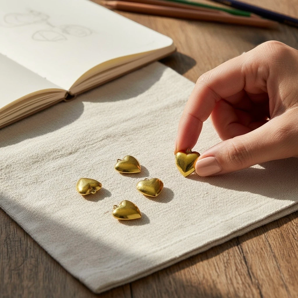 Çelik Kalp Kolye 45 cm