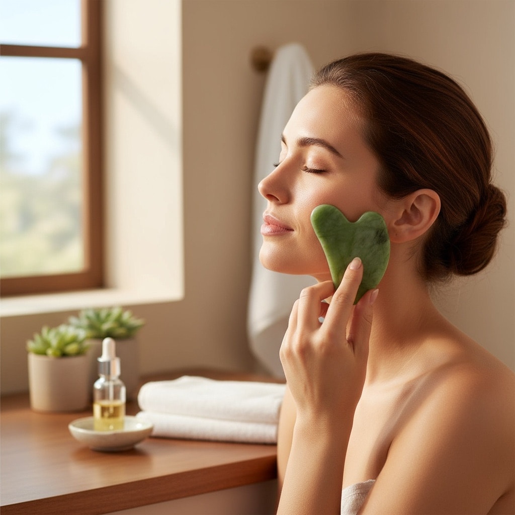 Doğal Taş Gua Sha Kalp Kesim Yüz Masaj Taşı