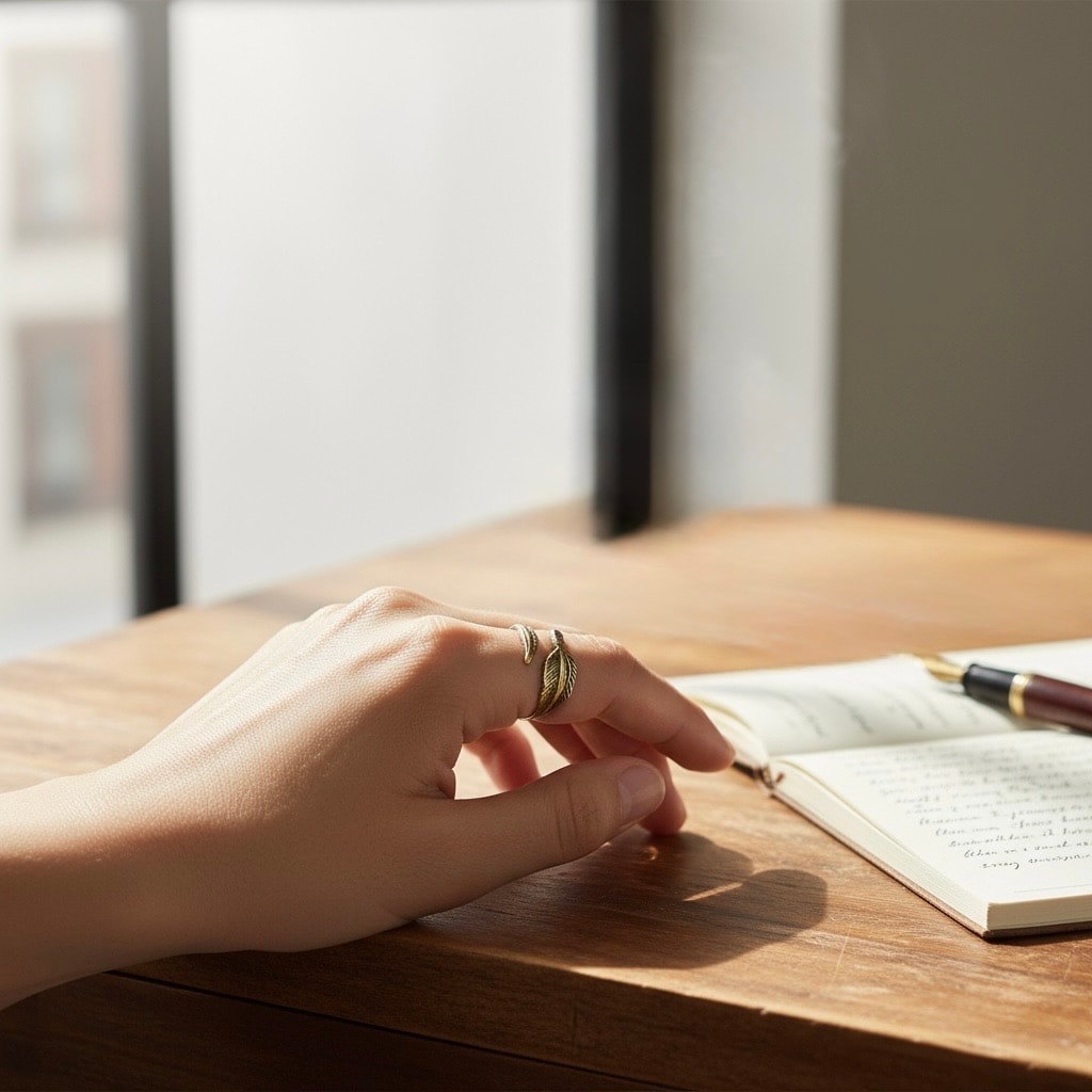 Pirinç Yapraklı Yüzük Ayarlamalı