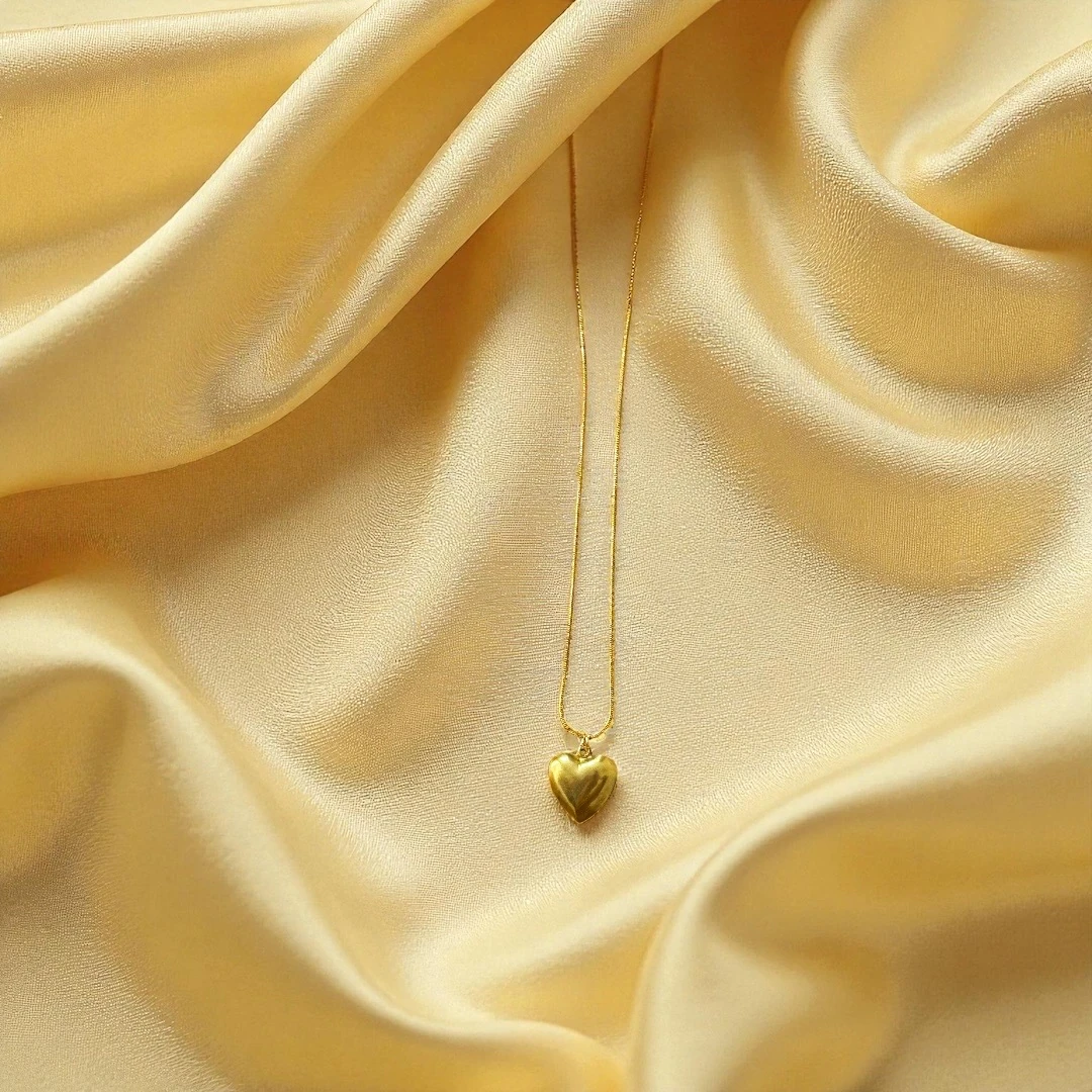 Çelik Kalp Kolye 45 cm