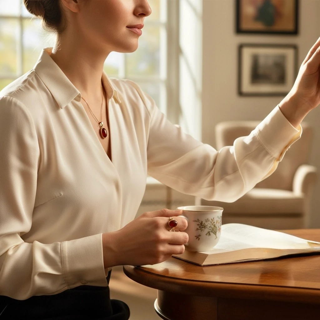 Doğal Taşlı Çelik Kolye & Bakır Yüzük 