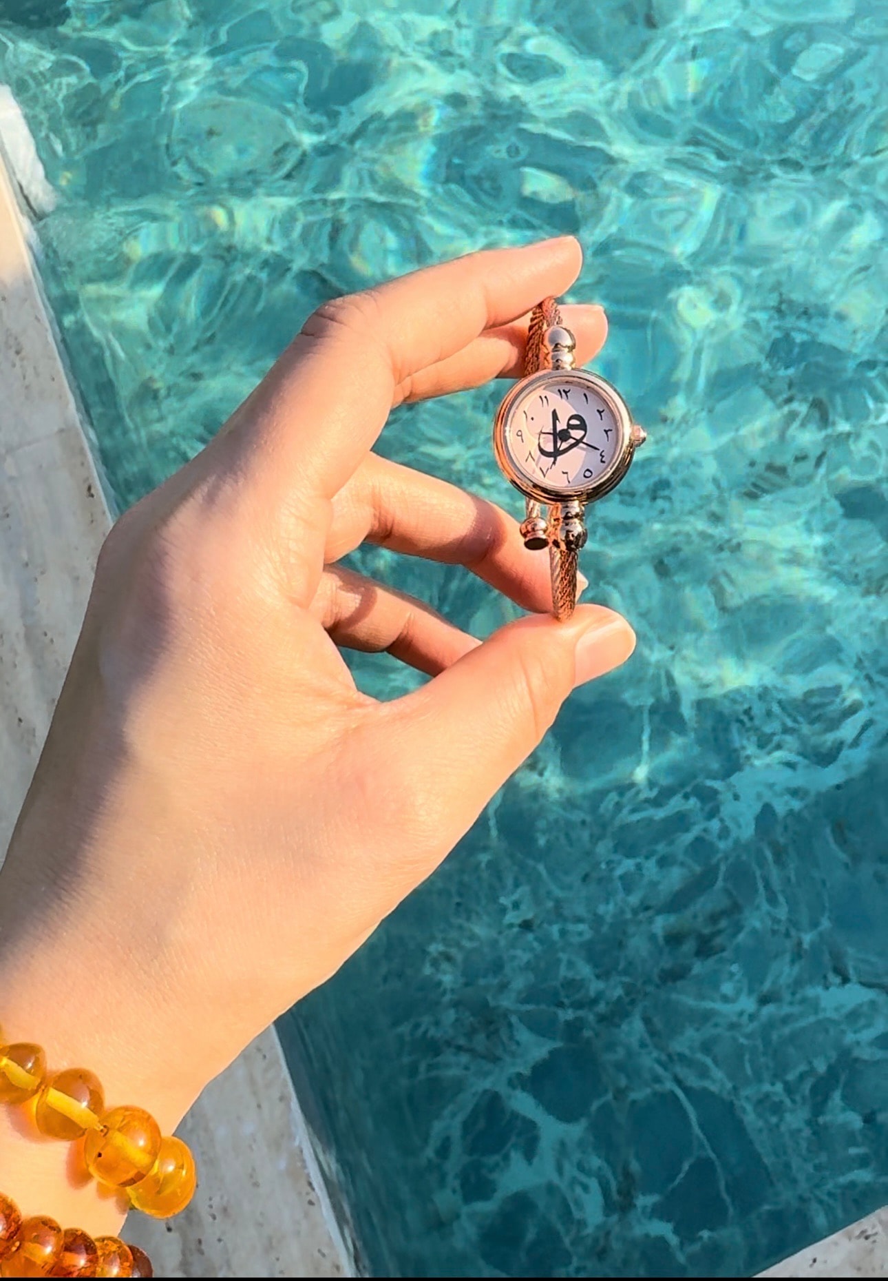 Rose Vintage Elif Vav Kelepçe Saat Ayarlamalı
