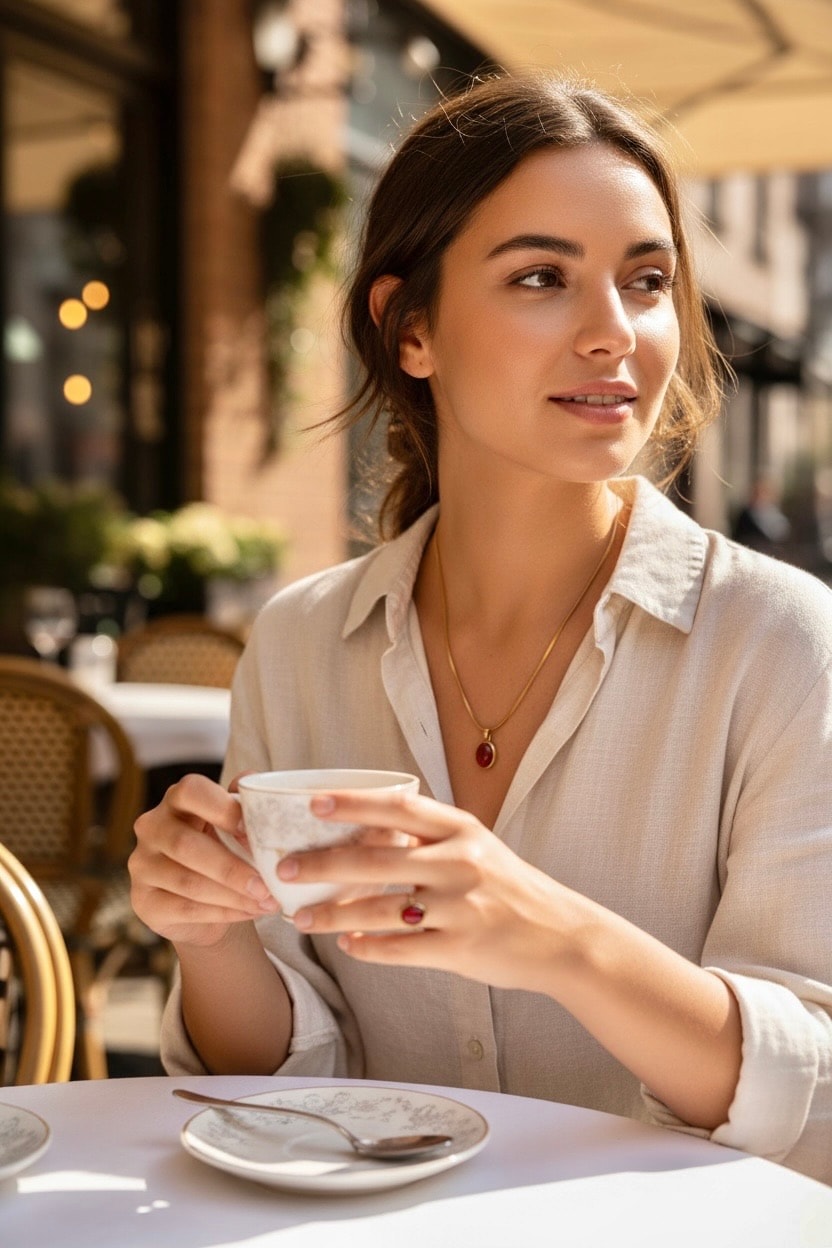 2’li Çelik Akik Taşı Kolye 45 cm &  Bakır Akik Taşı Yüzük Ayarlamalı