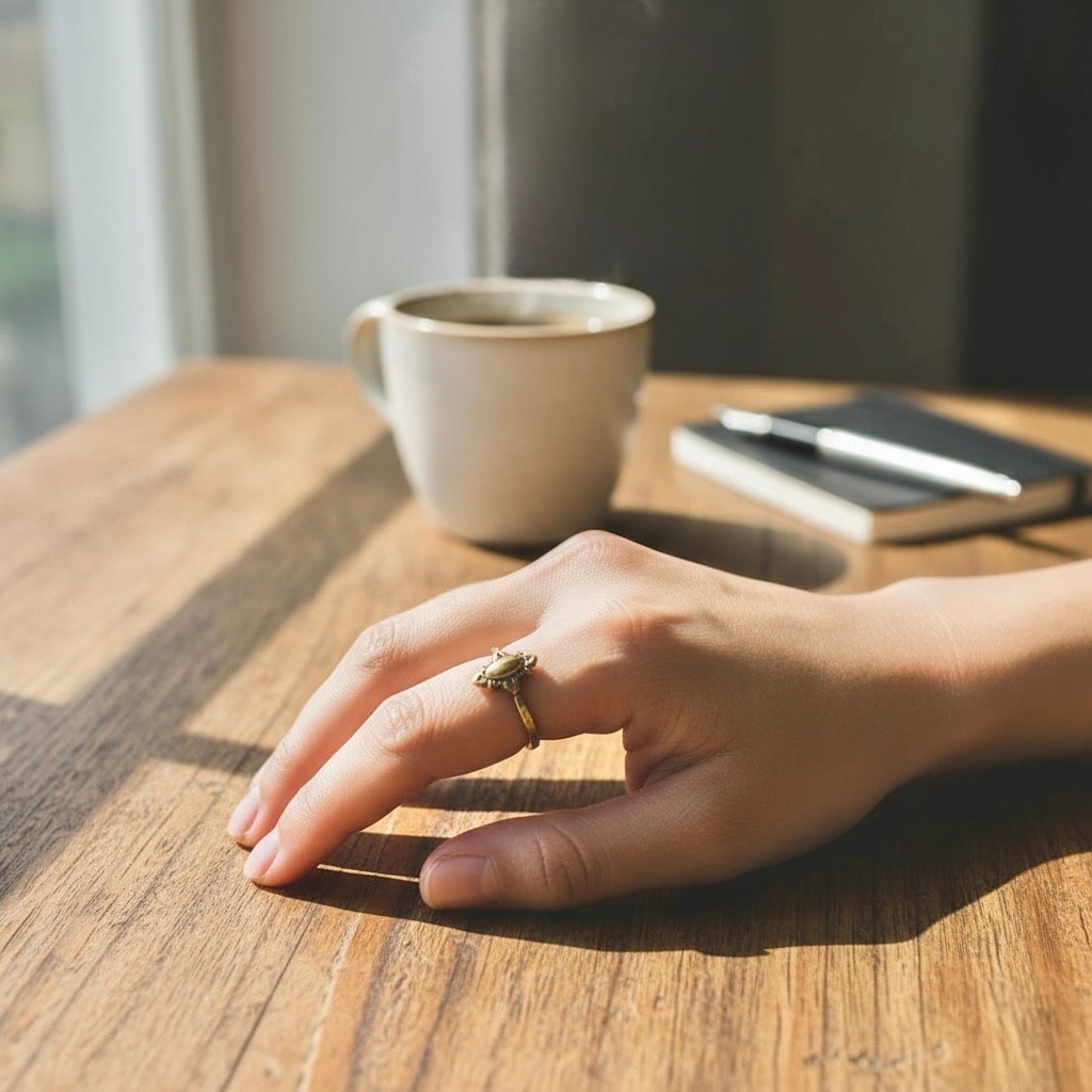 Antik Pirinç Ayarlamalı Yüzük