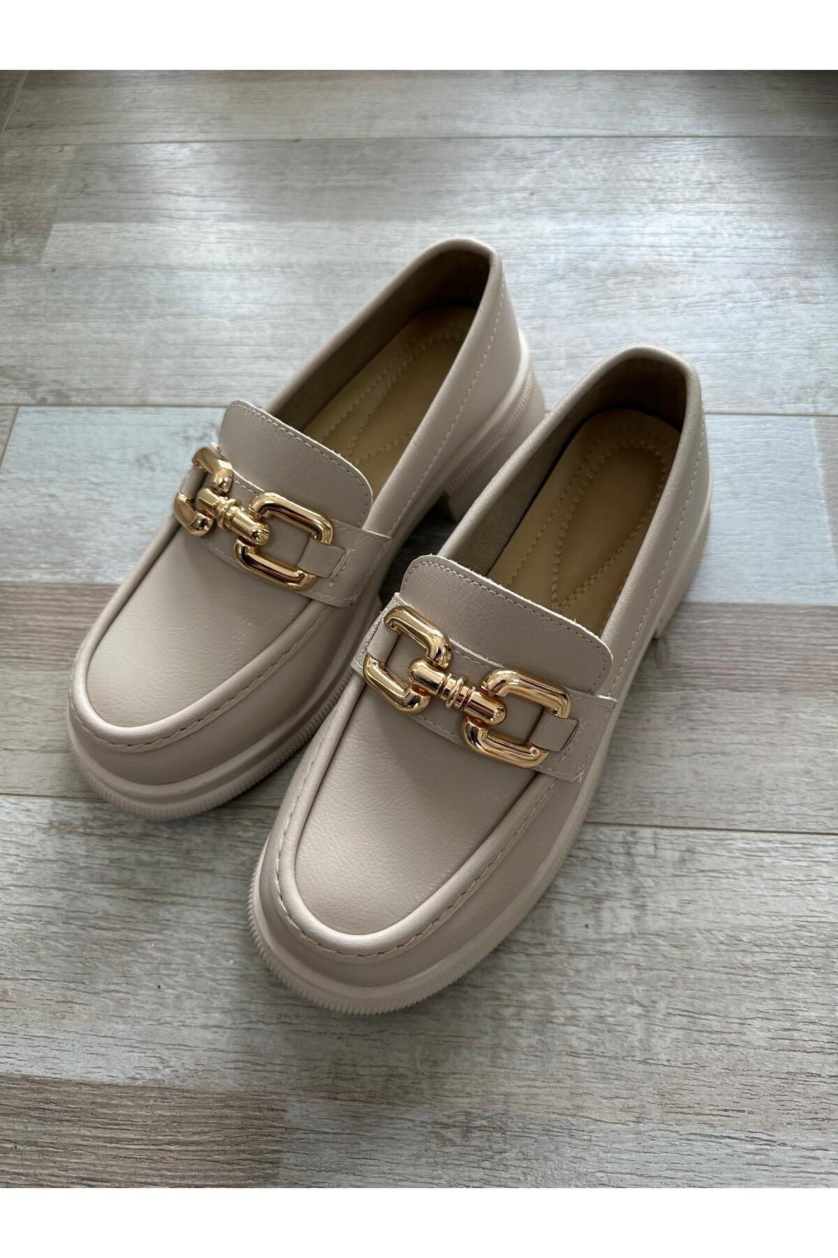 Carleen Kadın Gold Detaylı Loafer Ayakkabı