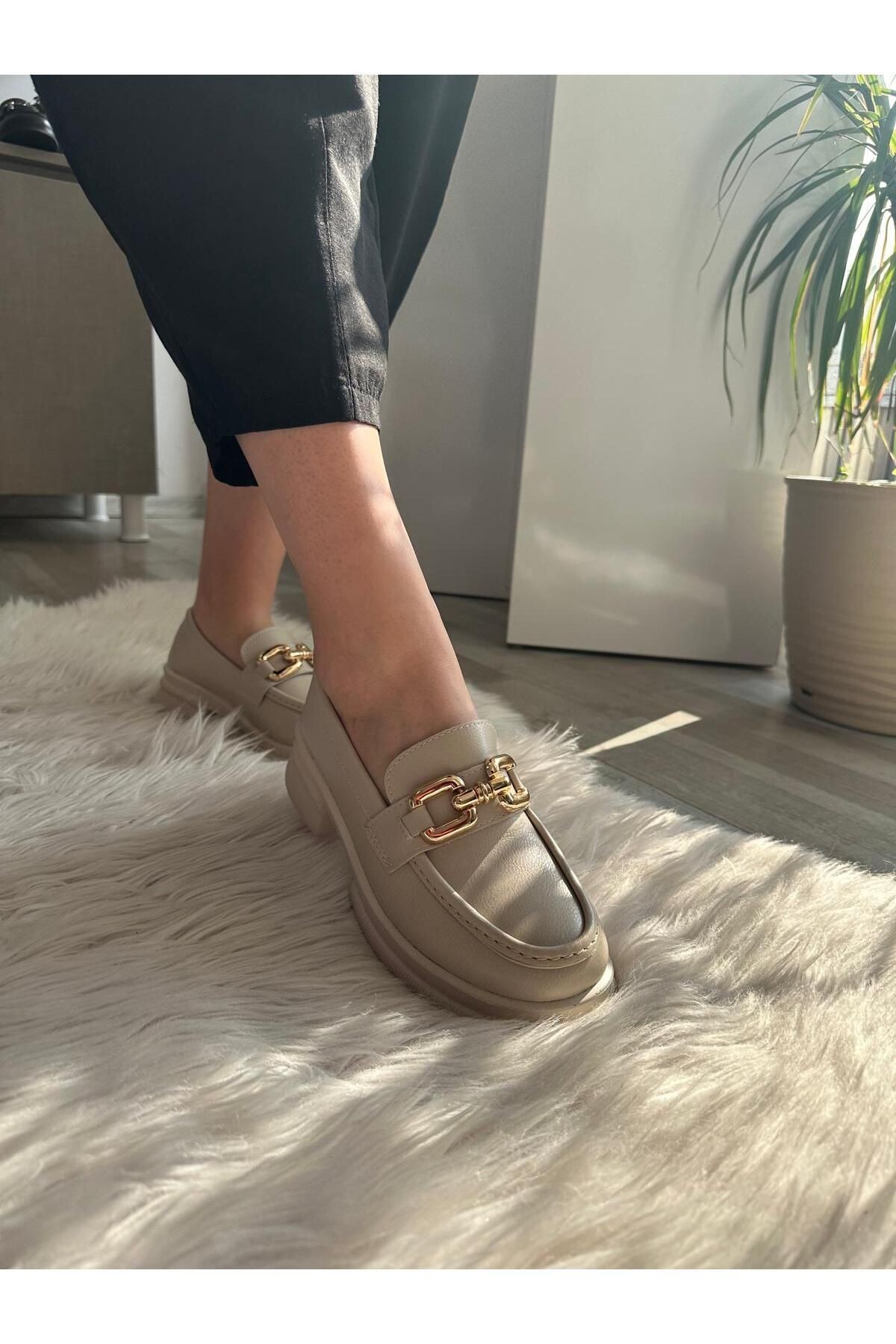 Carleen Kadın Gold Detaylı Loafer Ayakkabı