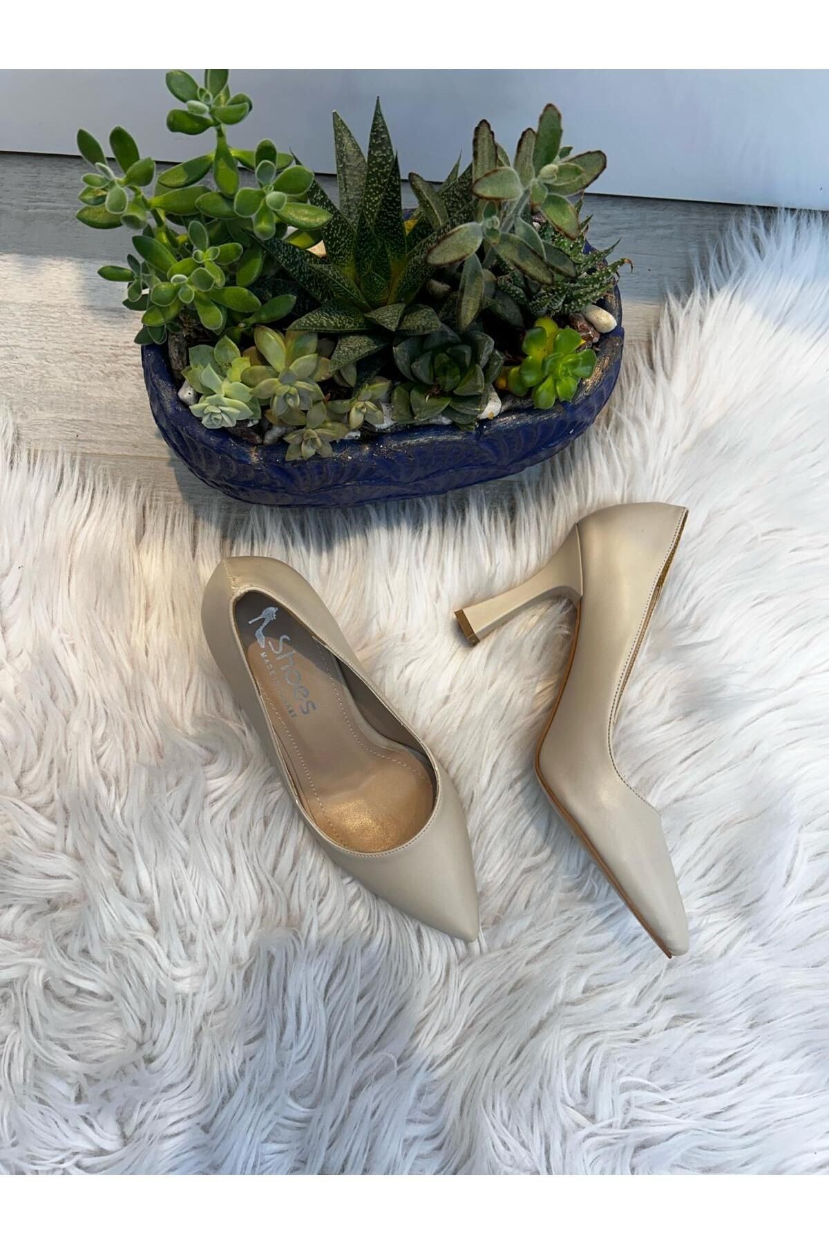 Mila Şampanya Topuk Kadın Stiletto Ayakkabı