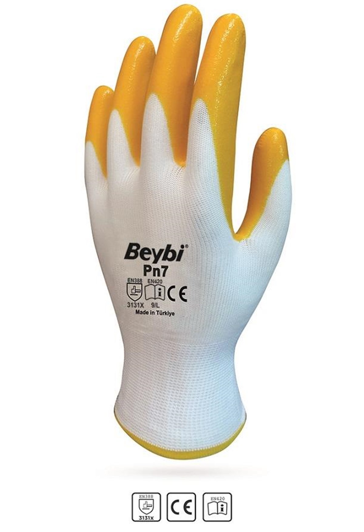 Beybi Pn7 Nitrile Gloves - Yellow (10 pairs)