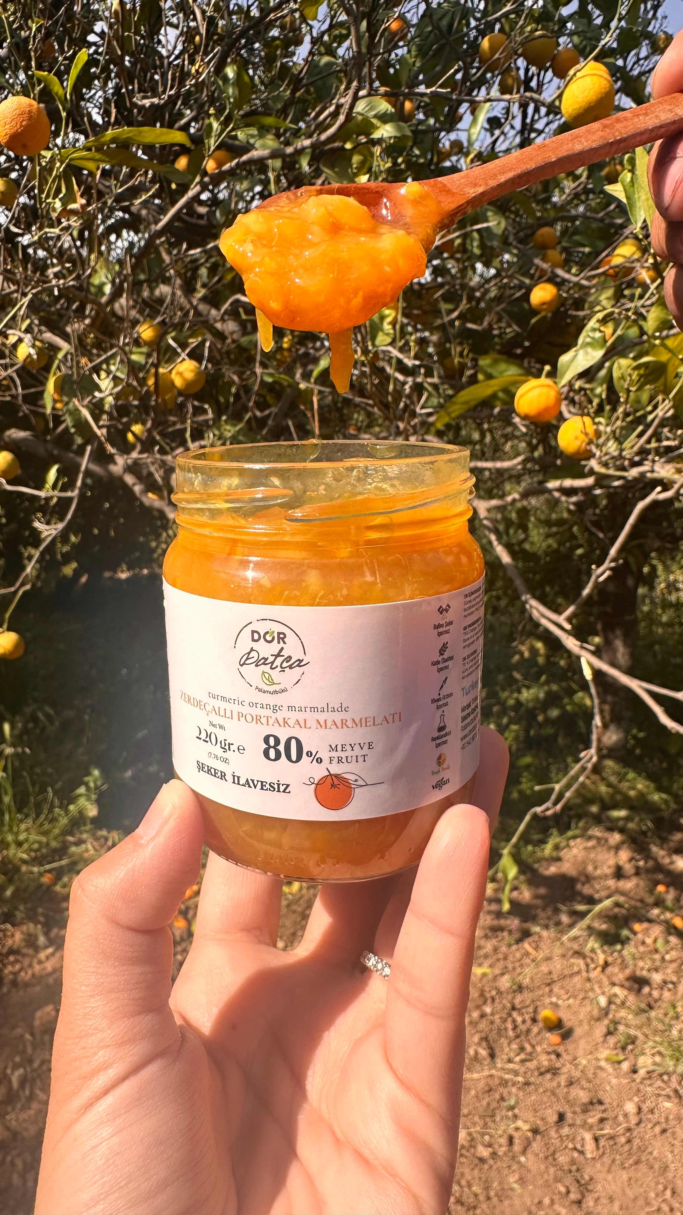 Şeker İlavesiz Zerdaçallı Portakal Marmelatı 220 gr