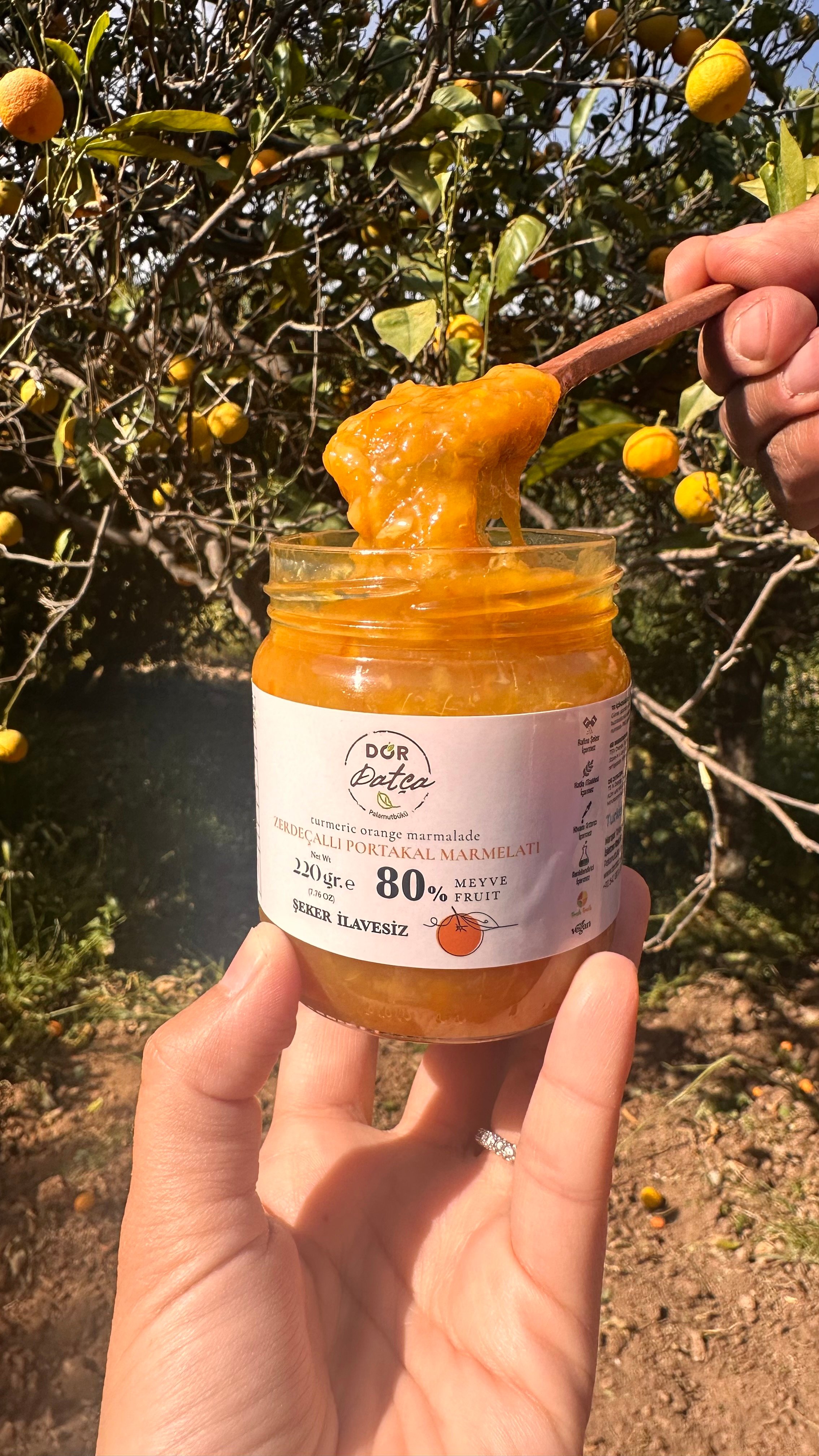 Şeker İlavesiz Zerdaçallı Portakal Marmelatı 220 gr