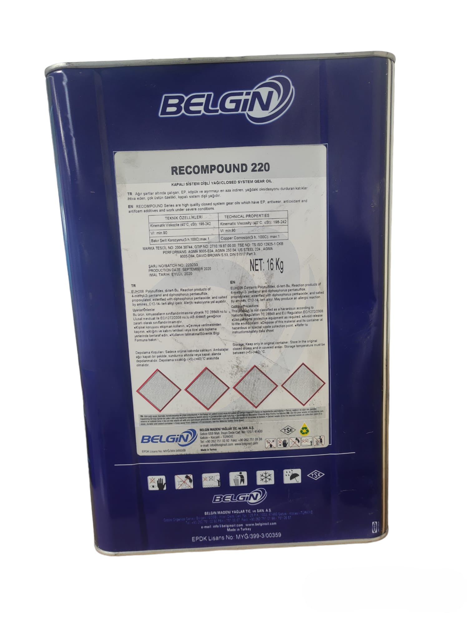 LUBEX RECOMPOUND 220 TNK 18 LT