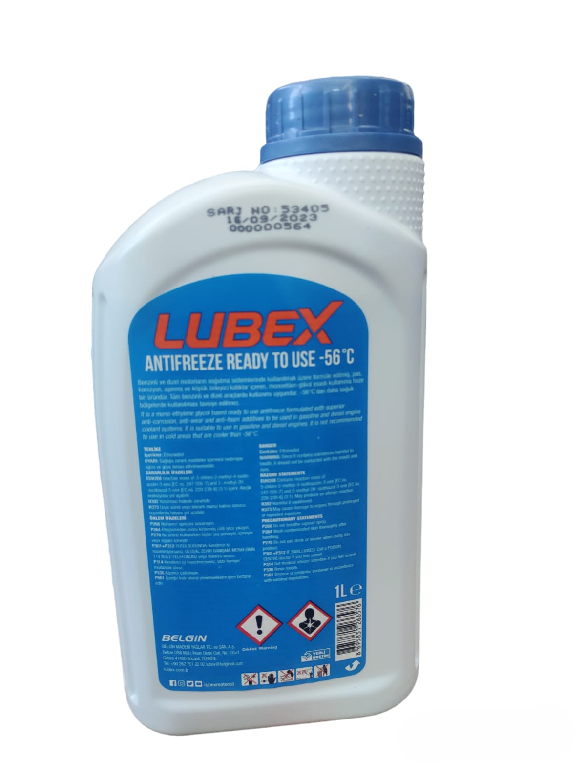 LUBEX ANTİFREZEE RTU MAVİ -56 1 LT