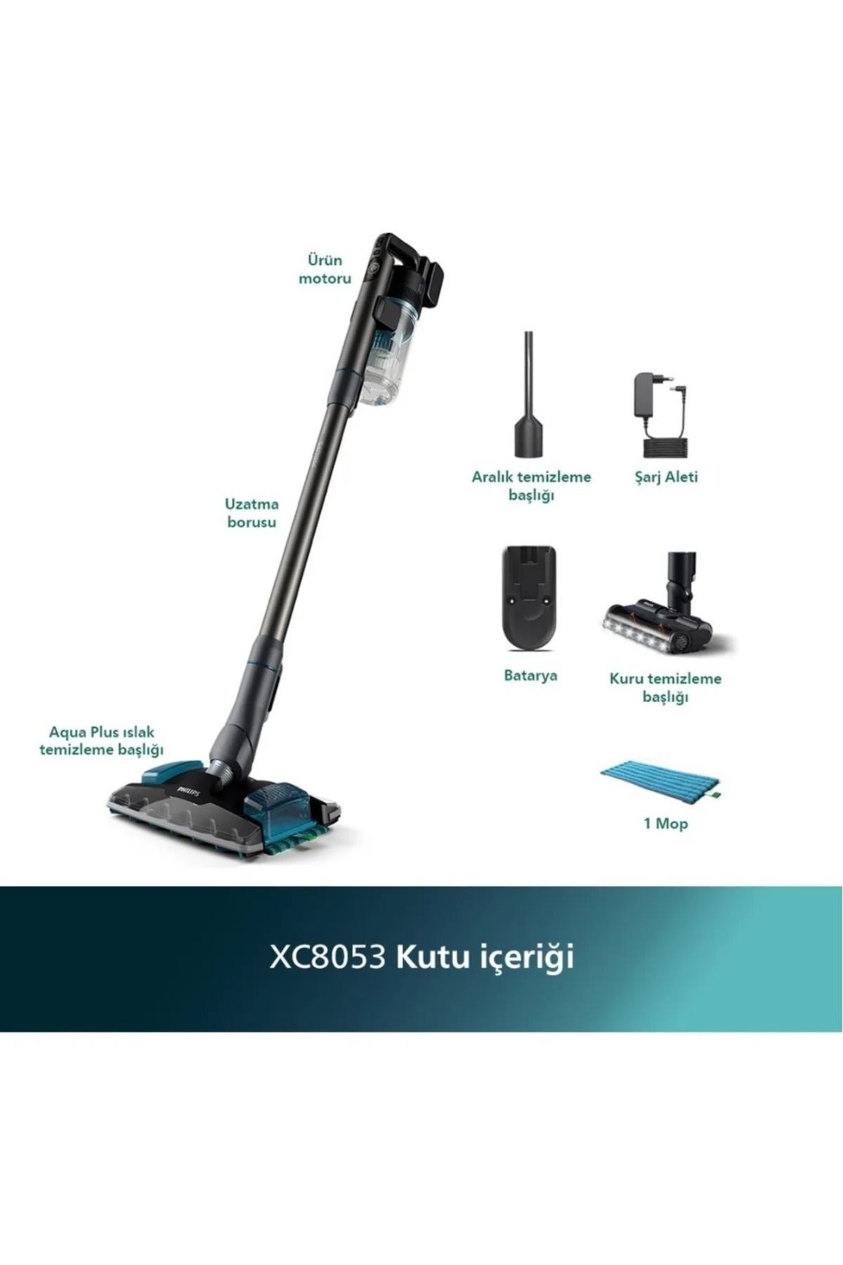 Aqua Plus 8000 Serisi Xc8053/01 Şarjlı Dikey Süpürge