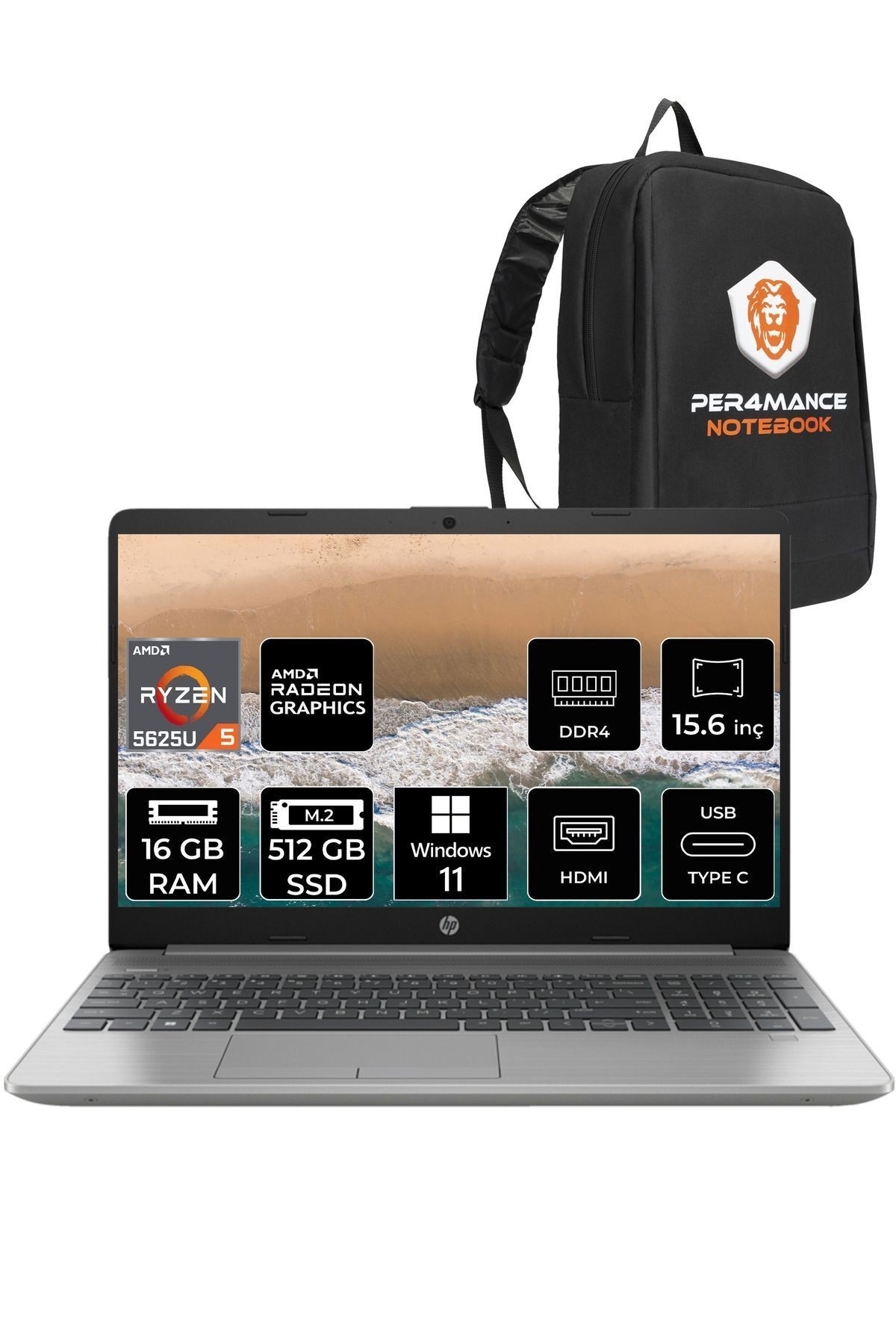 255 G9 RYZEN 5 5625U 16GB RAM 512GB SSD 15.6'' FHD W11PRO 723Q2EA & PER4 ÇANTA