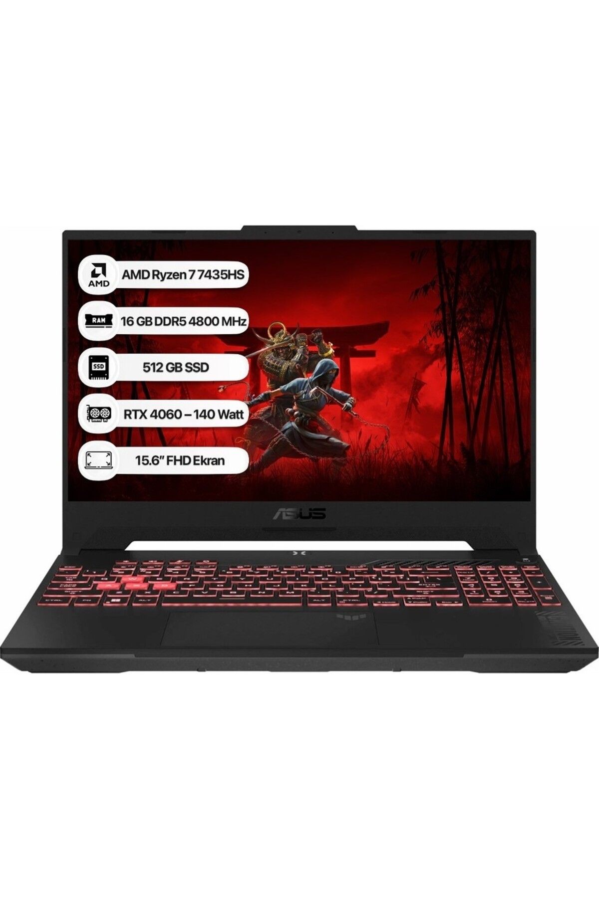 Tuf Gaming A15 Fa507nvr-lp030 R7 7435hs 16gb 512gb Ssd Rtx4060 144hz Dos 15.6 Fhd