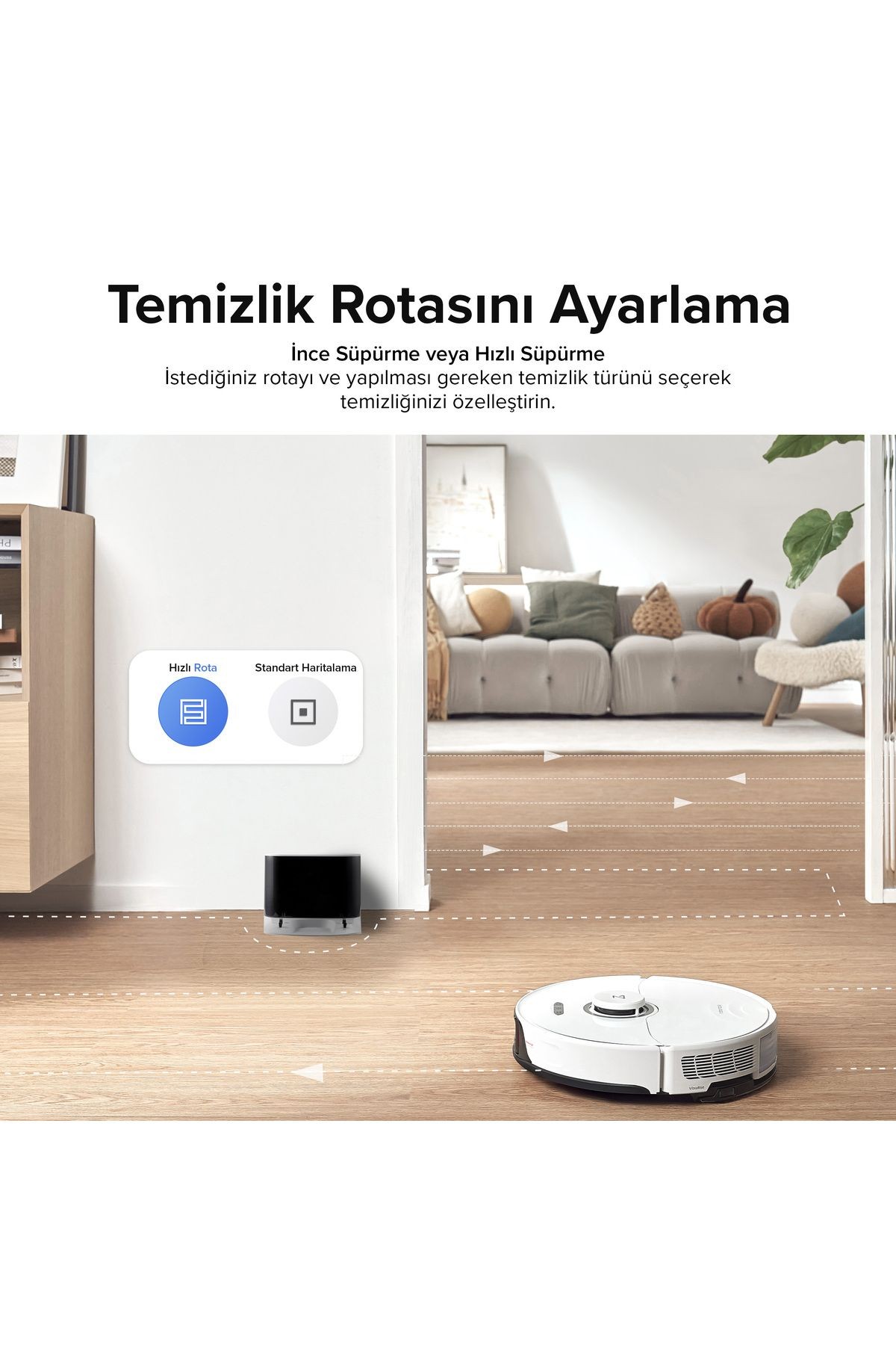 S8 Sonic Mopping Akıllı Robot Süpürge - Beyaz