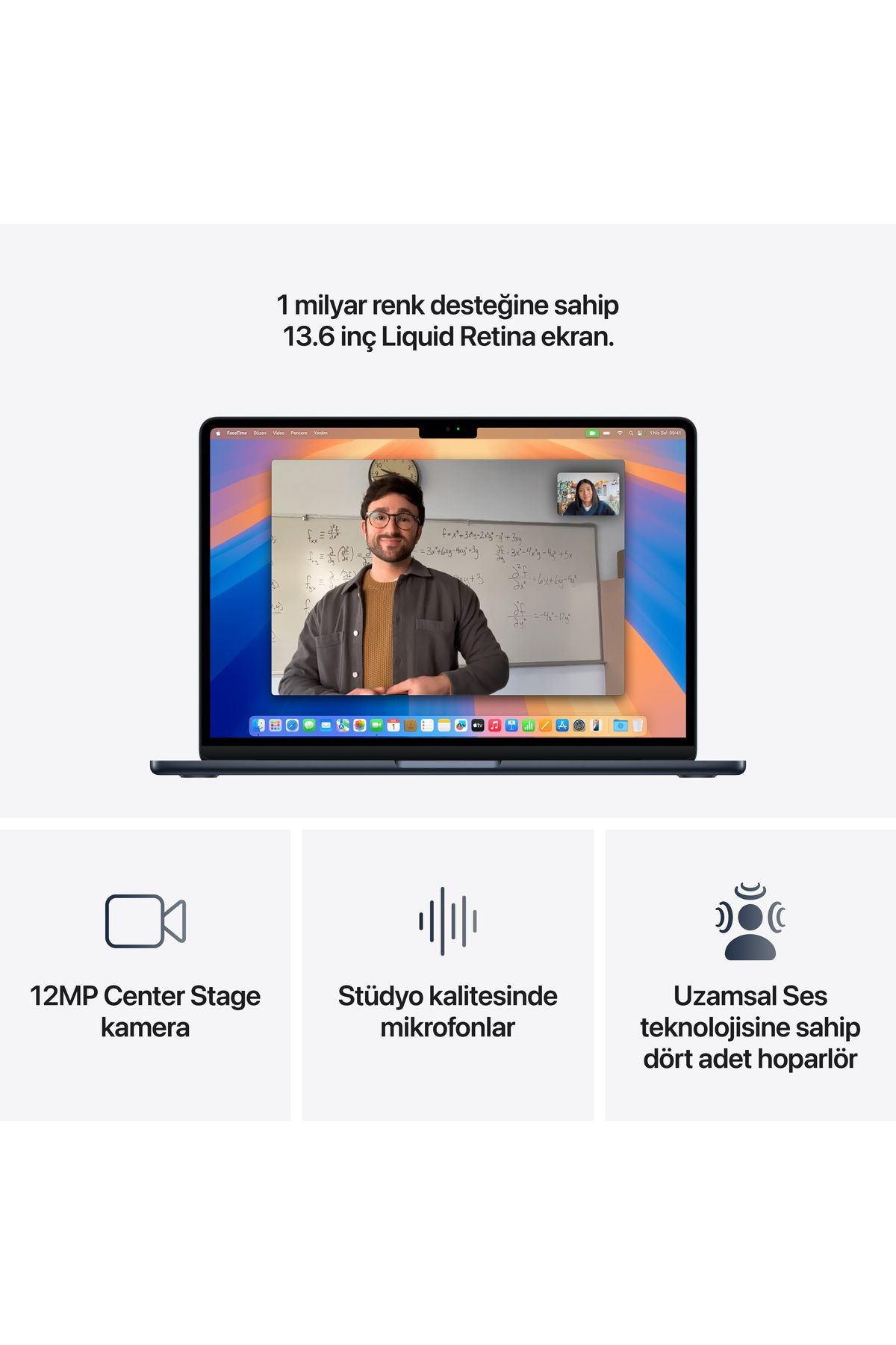 13" MacBook Air: Apple M4 chip with 10-core CPU and 8-core GPU, 16GB, 256GB SSD - Gece Yarısı