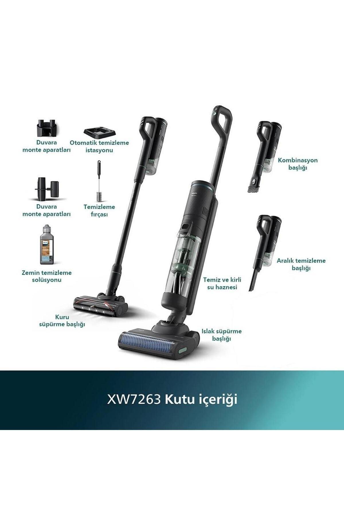 7000 Serisi AquaTrio Kablosuz Dikey Süpürge, XW7263/11