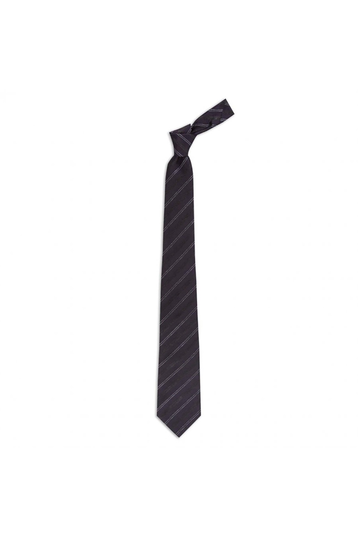 Desenli 8 cm genişliğinde yün ipek karışımlı kravat - Mor
