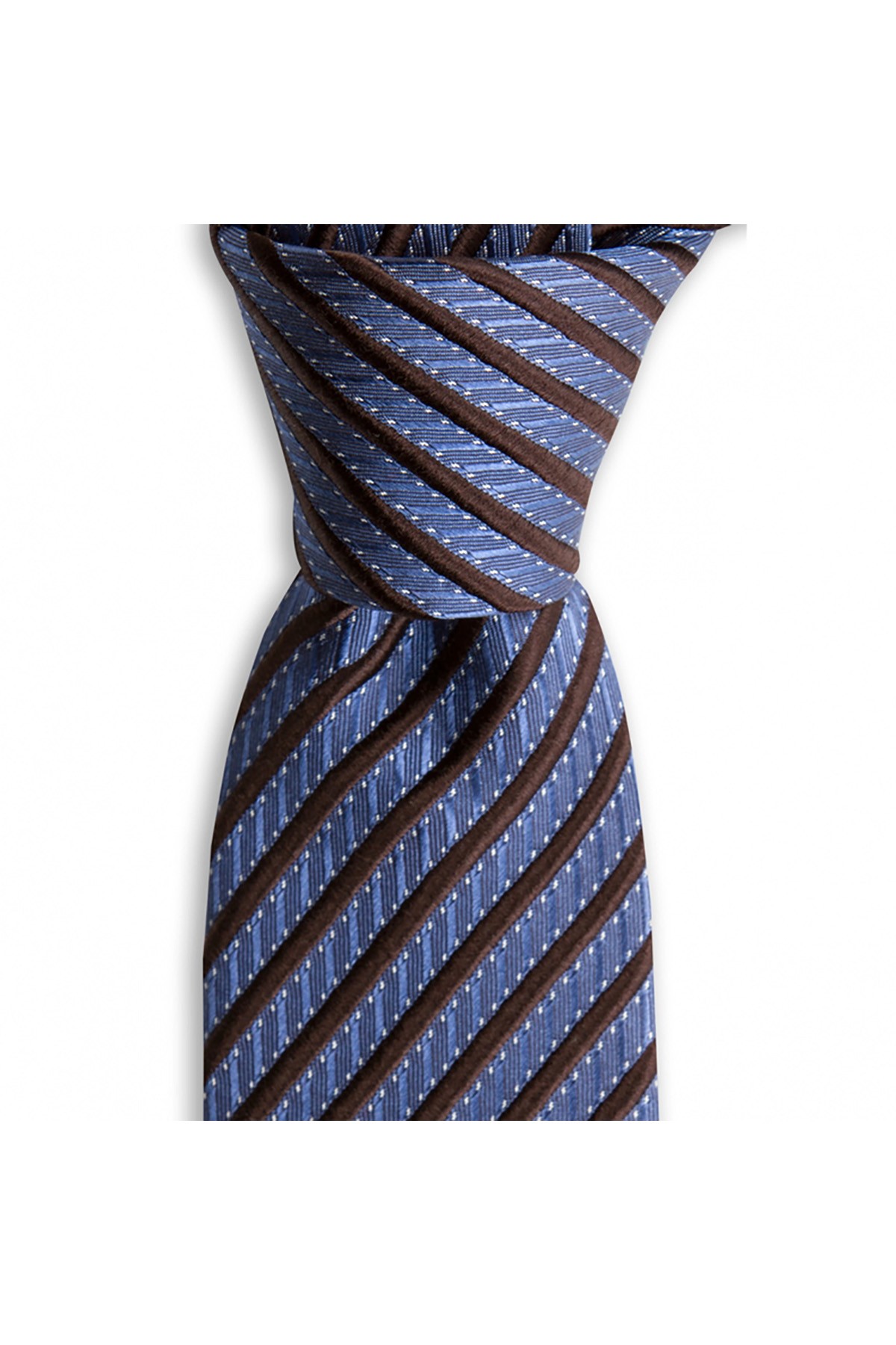 İnce çizgili 7,5 cm genişliğinde klasik ipek kravat