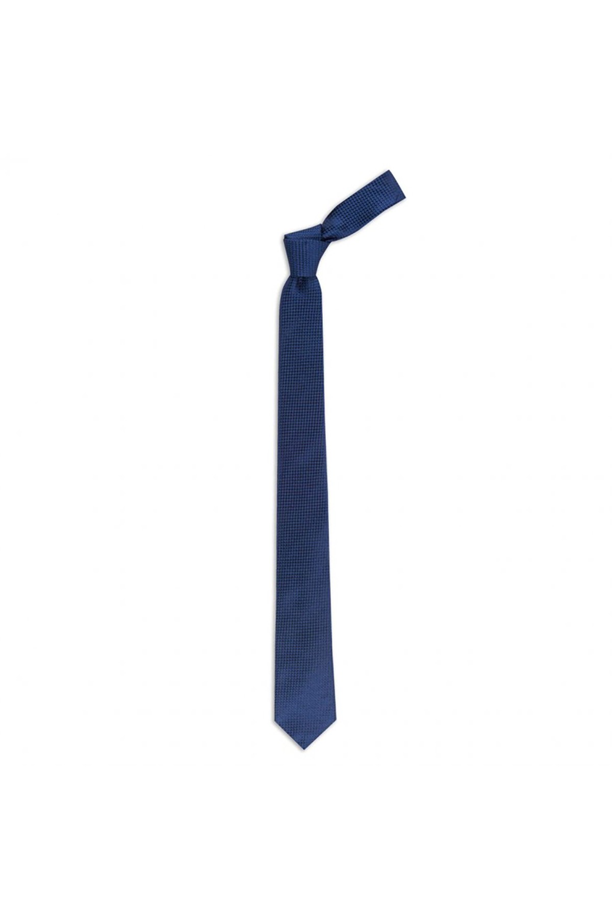 6 cm genişliğinde ince ipek kravat - Gece mavisi