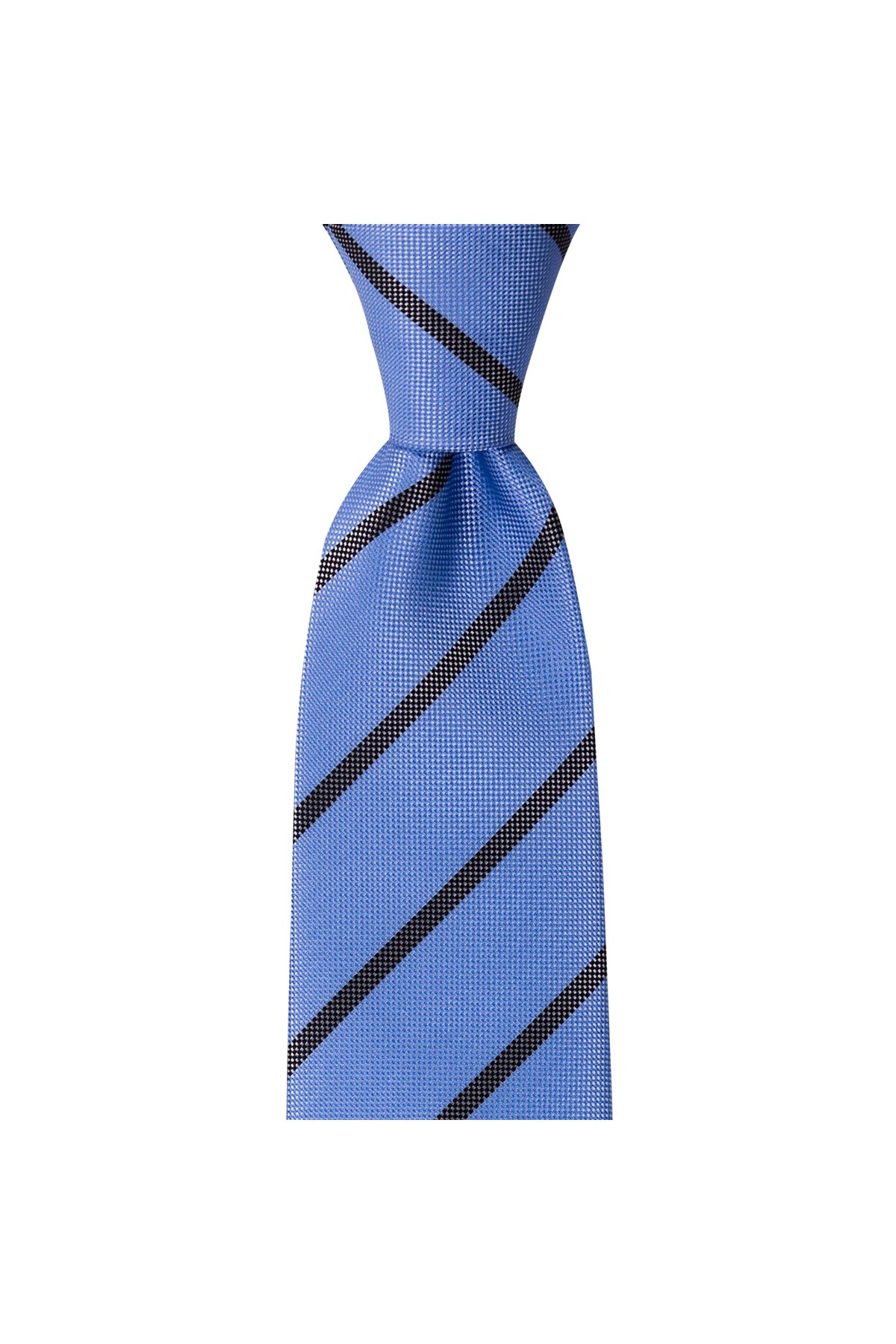 Klasik çizgili 8 cm genişliğinde mendilli kravat