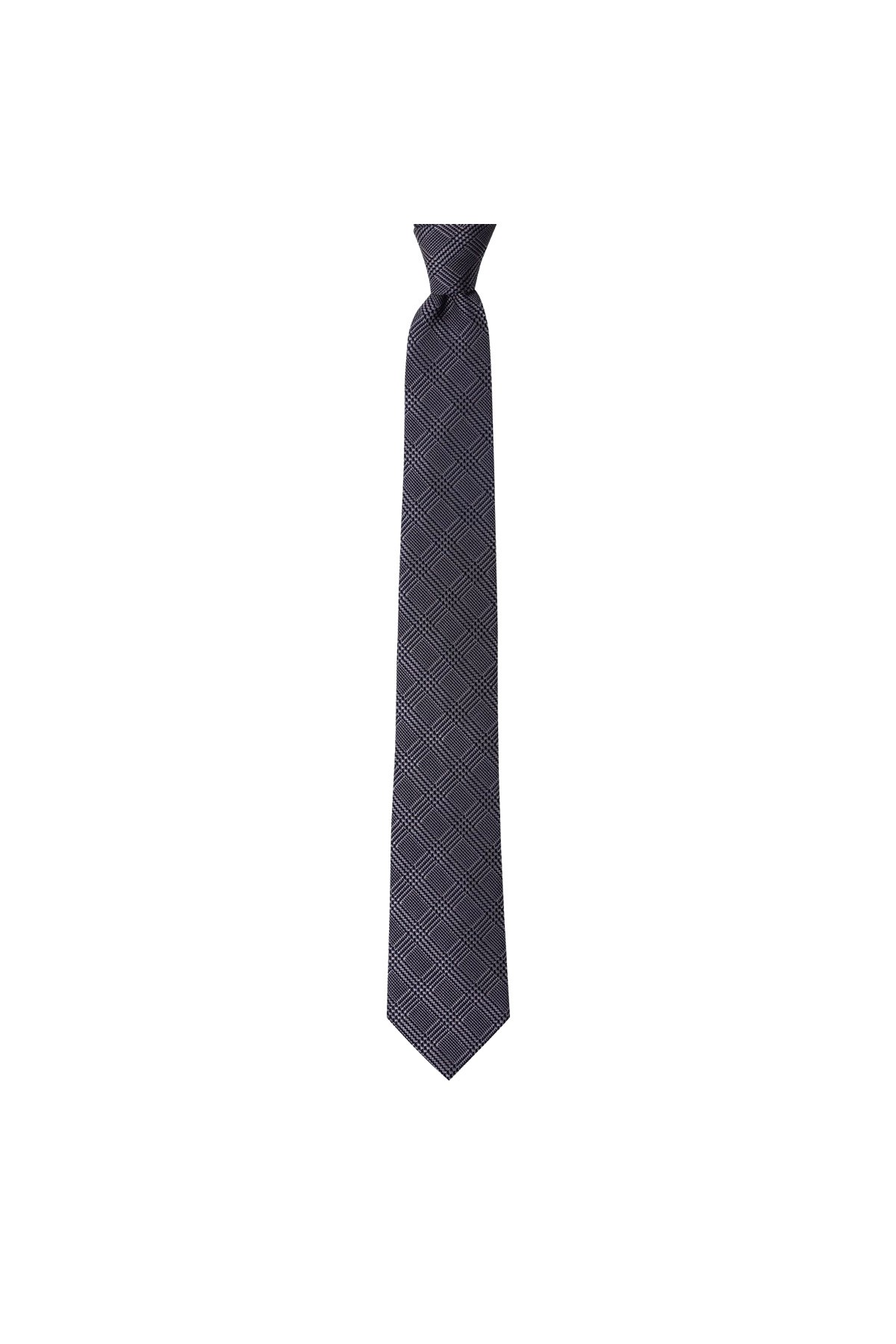 Mikro desenli 7 cm genişliğinde ince kravat - Lacivert