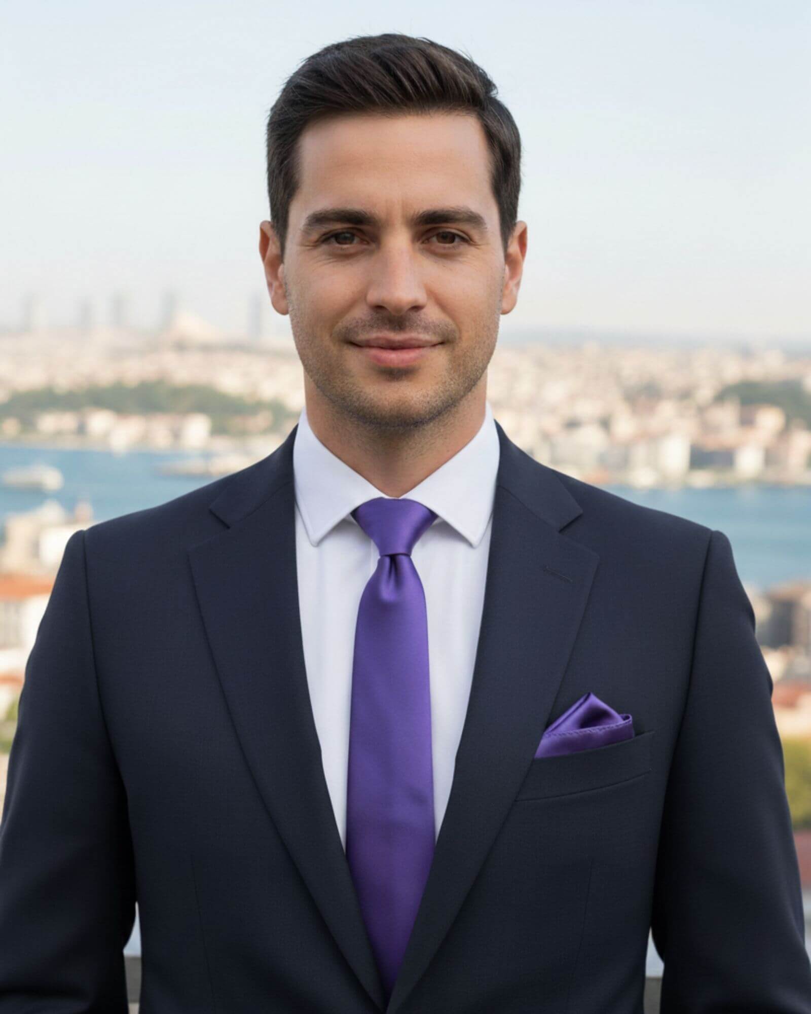 1001 Kravat 8 Cm Genişlikte Saten Lila Kravat Ve Mendil Seti 