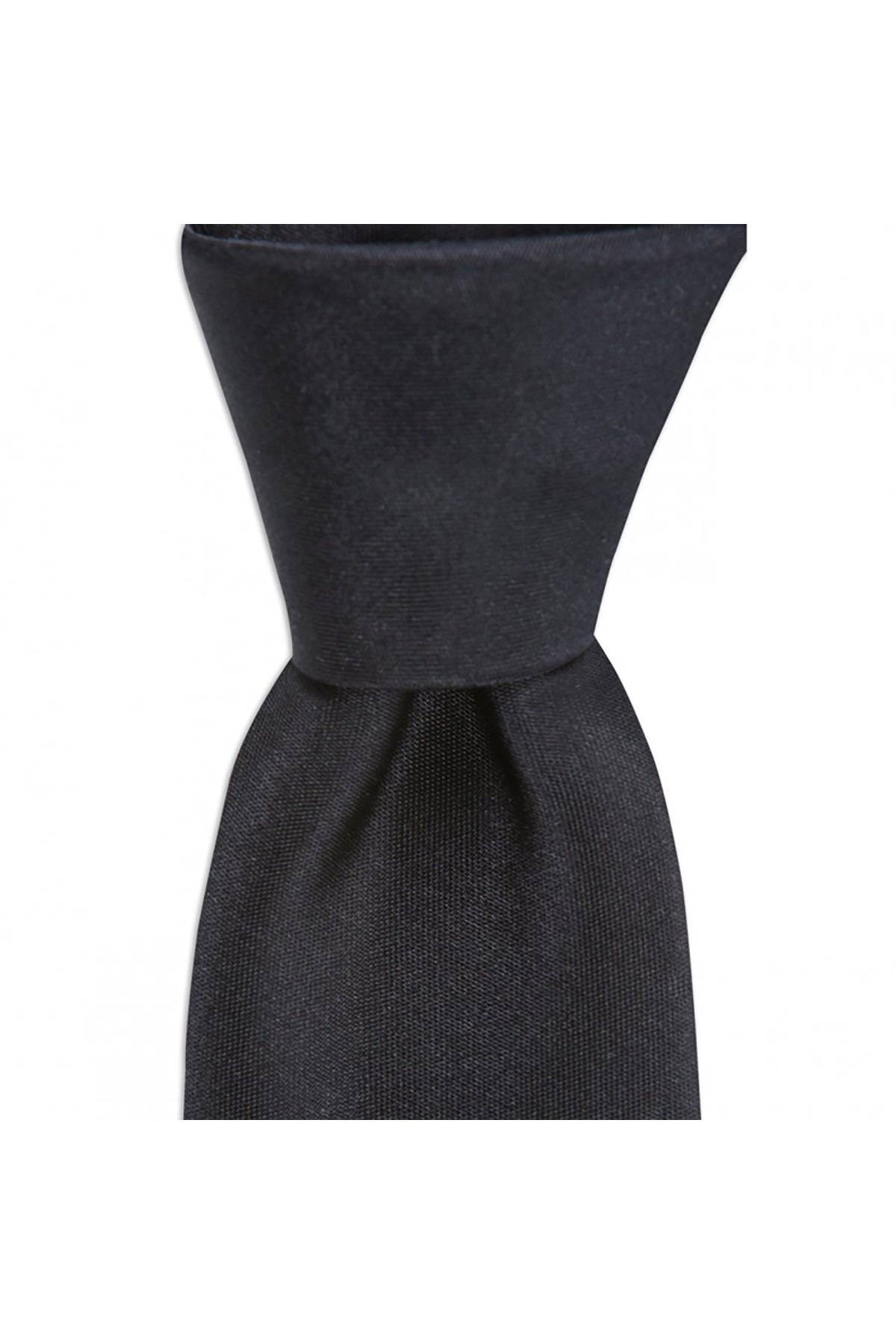 6 cm genişliğinde ince ipek kravat - Siyah
