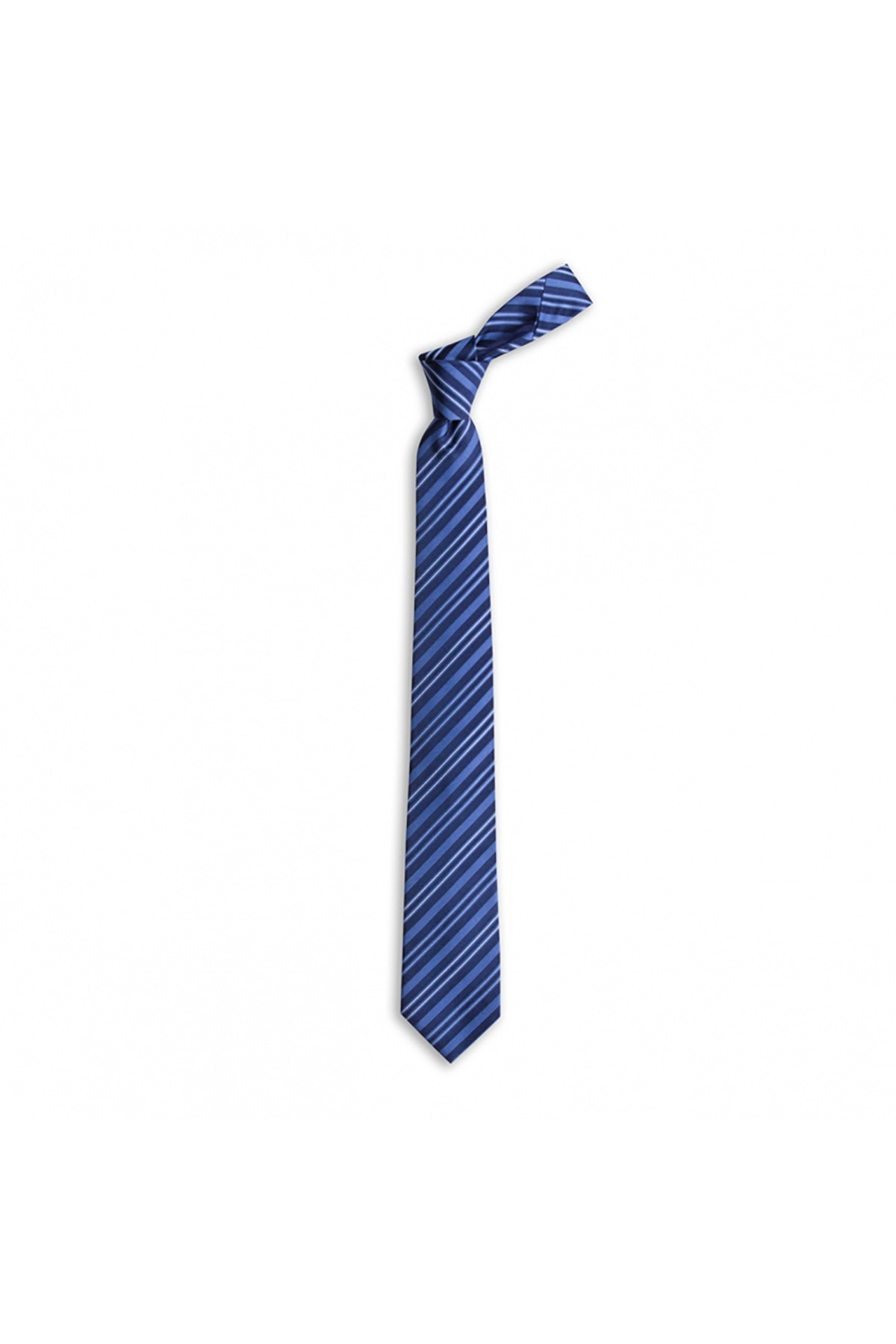 Çok çizgili 7,5 cm genişliğinde ipek kravat