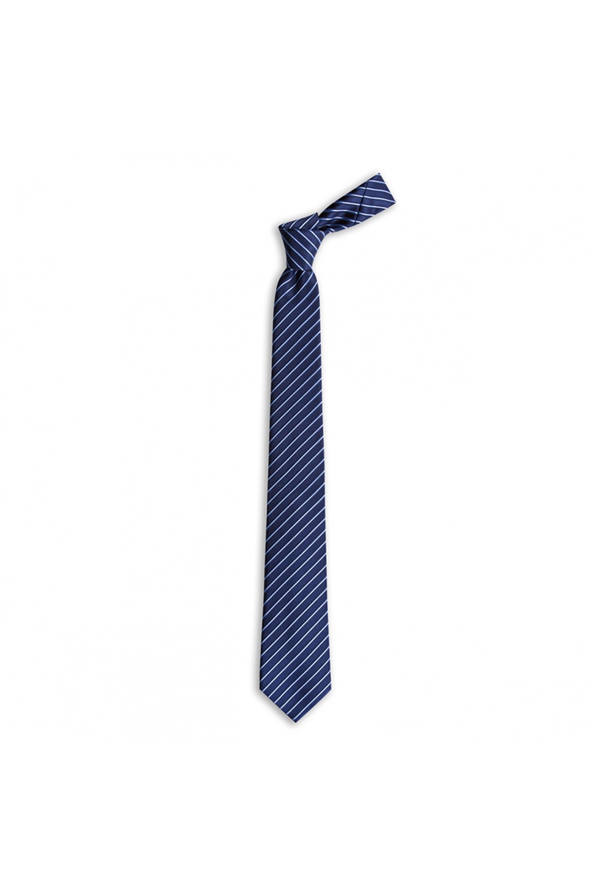 İnce çizgili 7,5 cm genişliğinde ipek kravat
