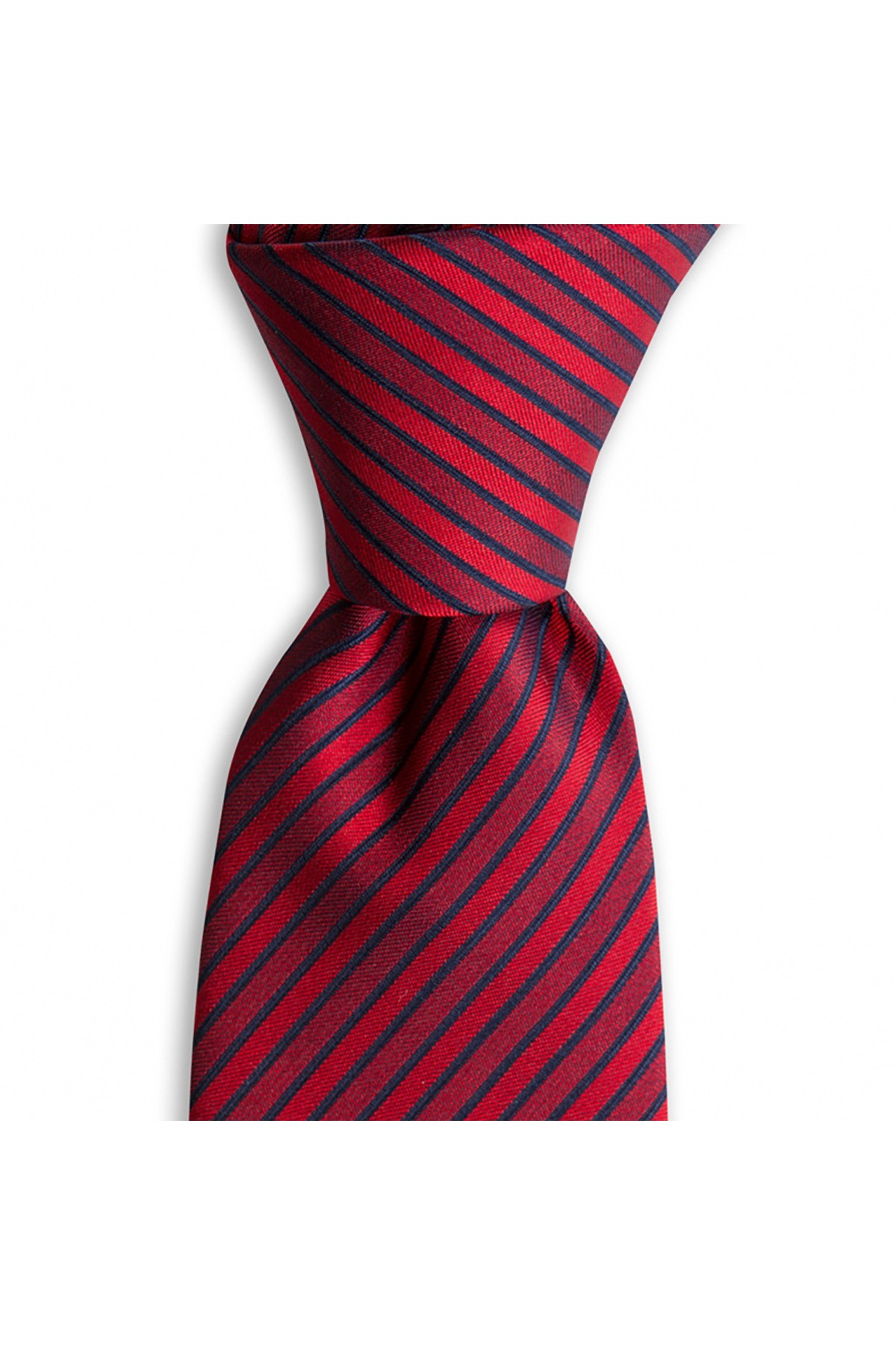 Çok çizgili 8 cm genişliğinde klasik kravat - Kırmızı