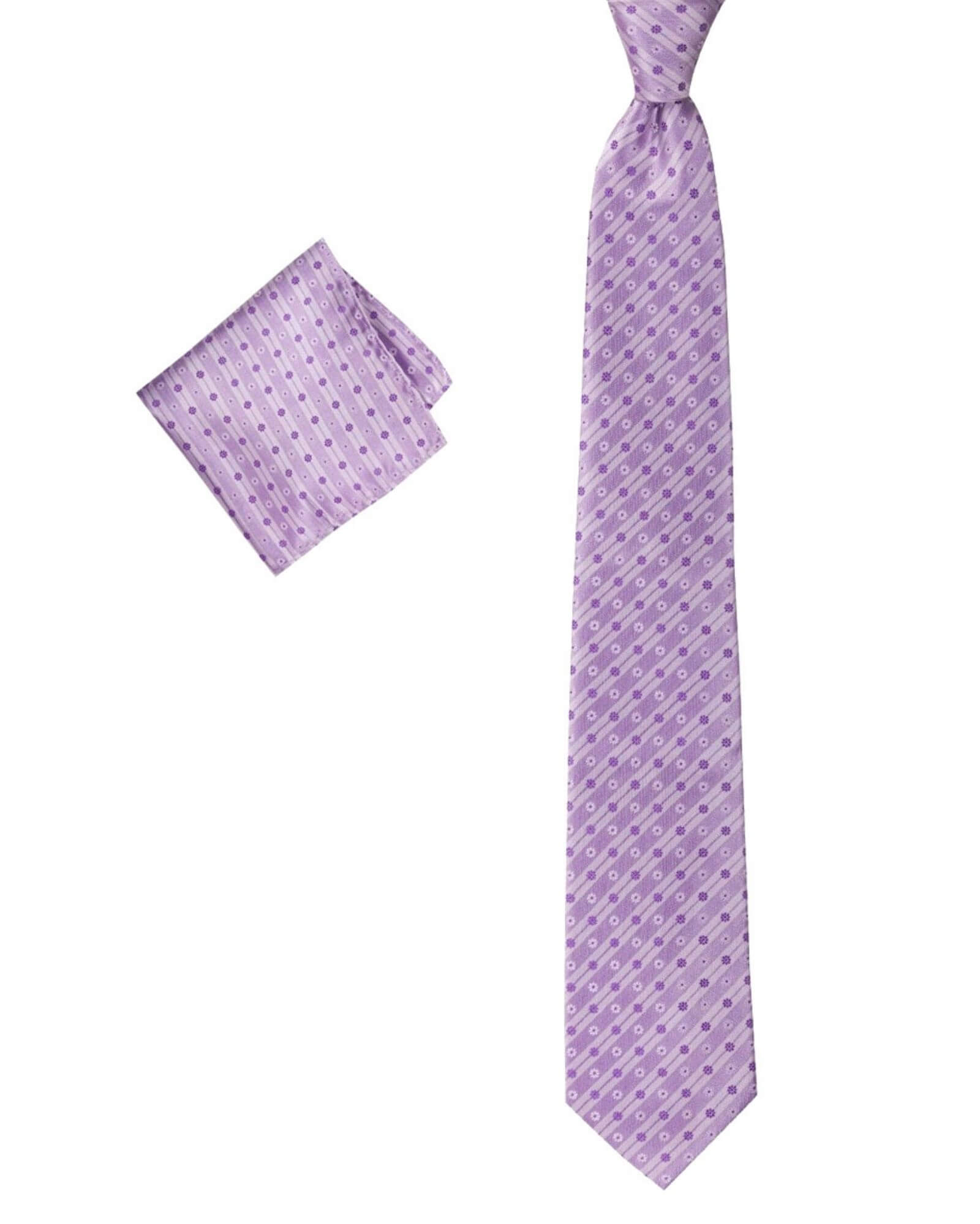 Klasik Desenli Mendilli Kravat ve Metal Kol Düğmeli Hediye Seti