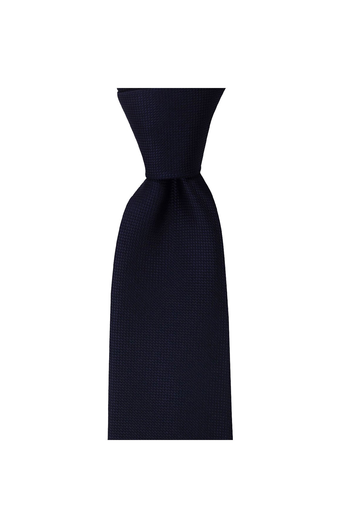 Düz renkli 8 cm genişliğinde mendilli kravat - Lacivert