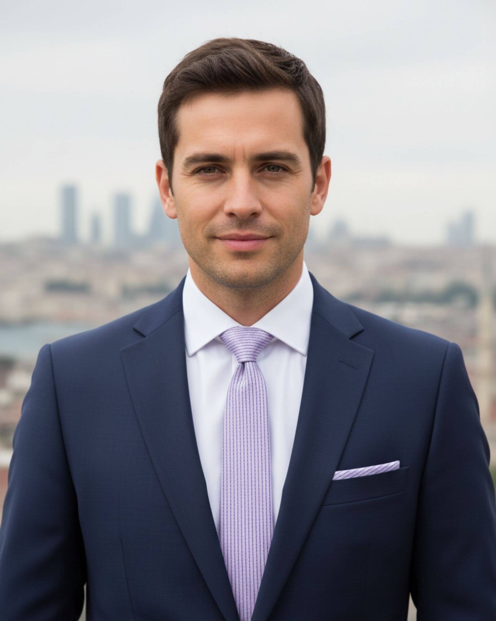 1001 Kravat 8 Cm Genişlikte Lila Çizgili Kravat Ve Mendil Seti 