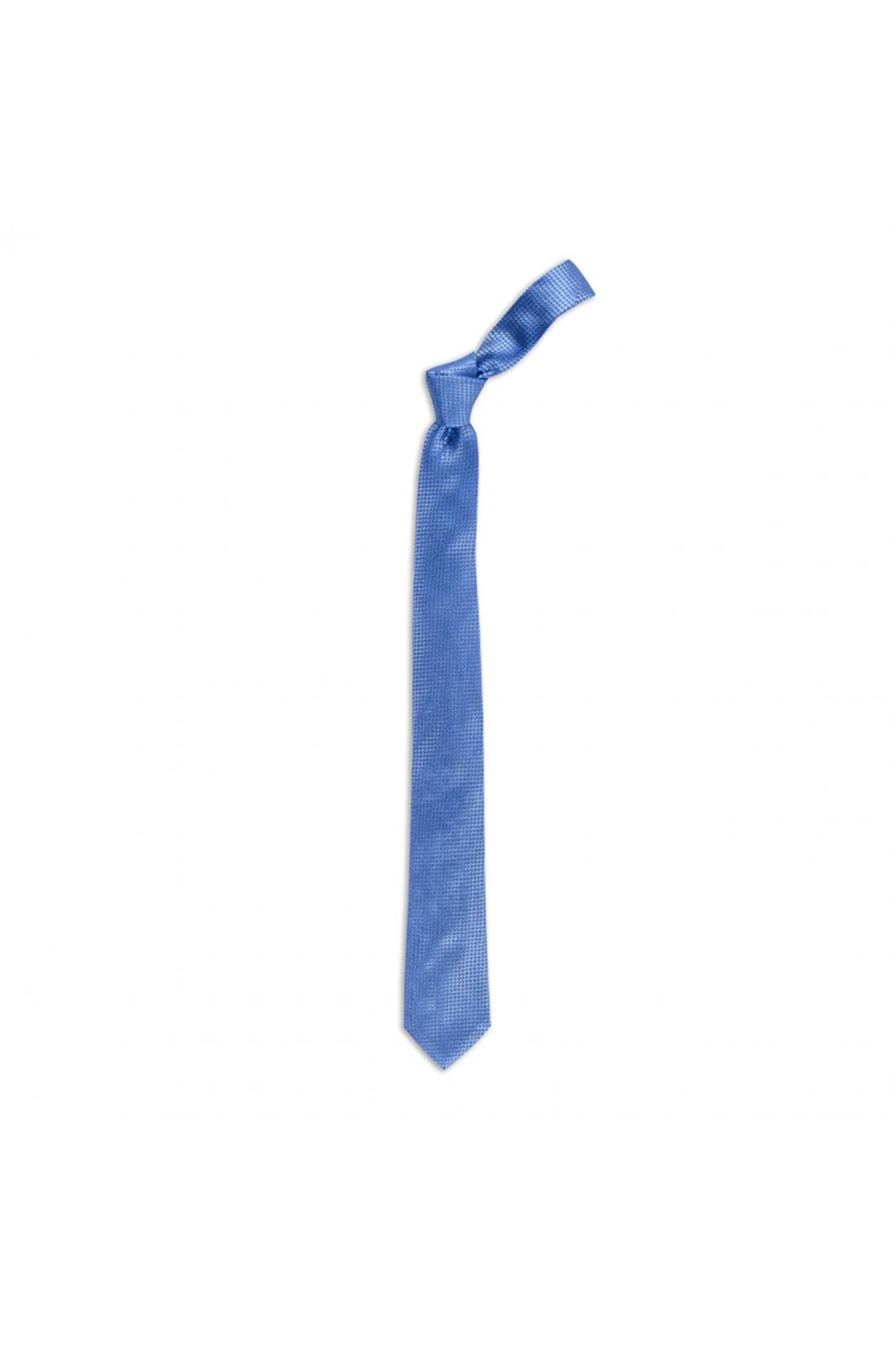 6 cm genişliğinde ince ipek kravat - Mavi