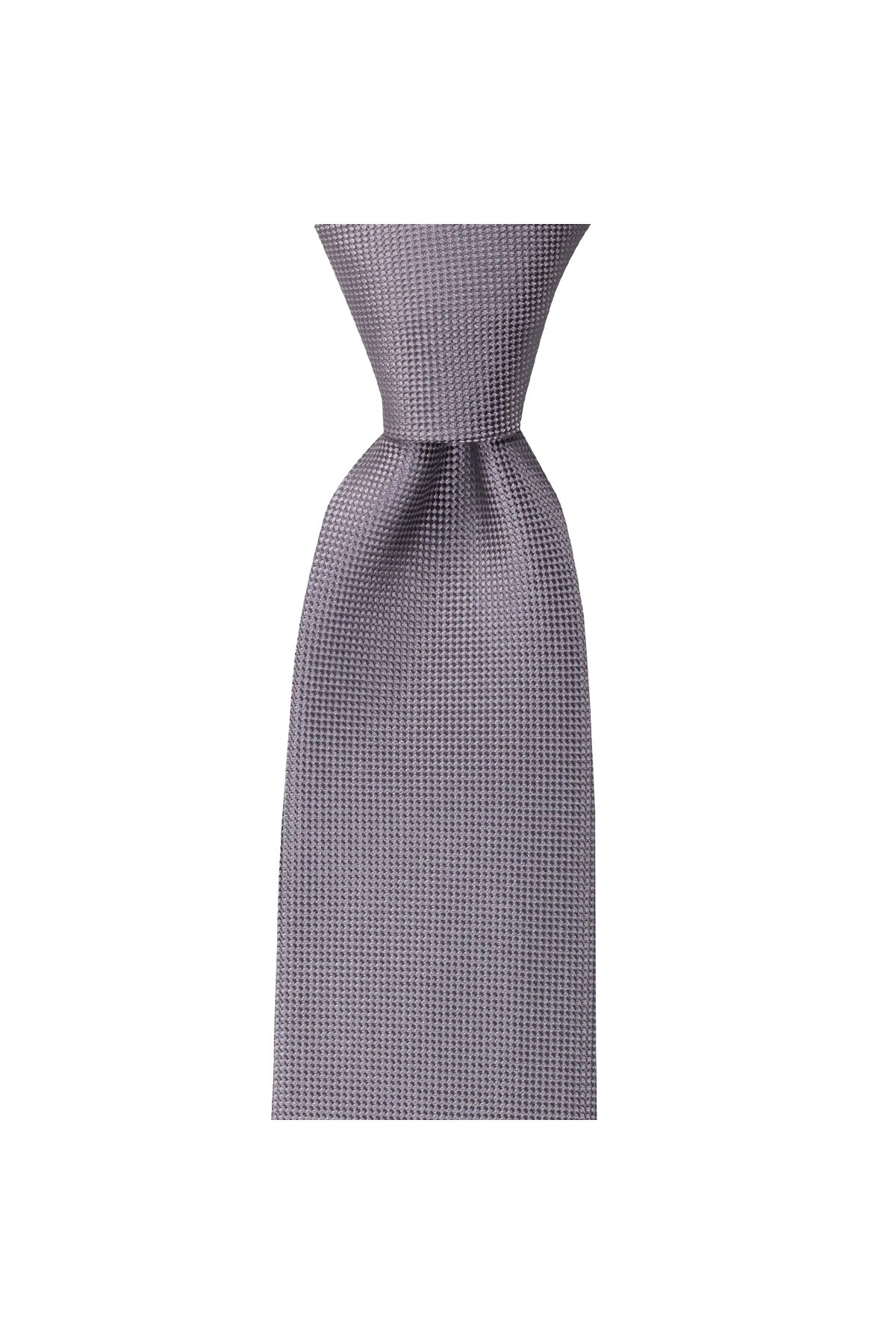 Düz renkli 8 cm genişliğinde mendilli kravat - Gri