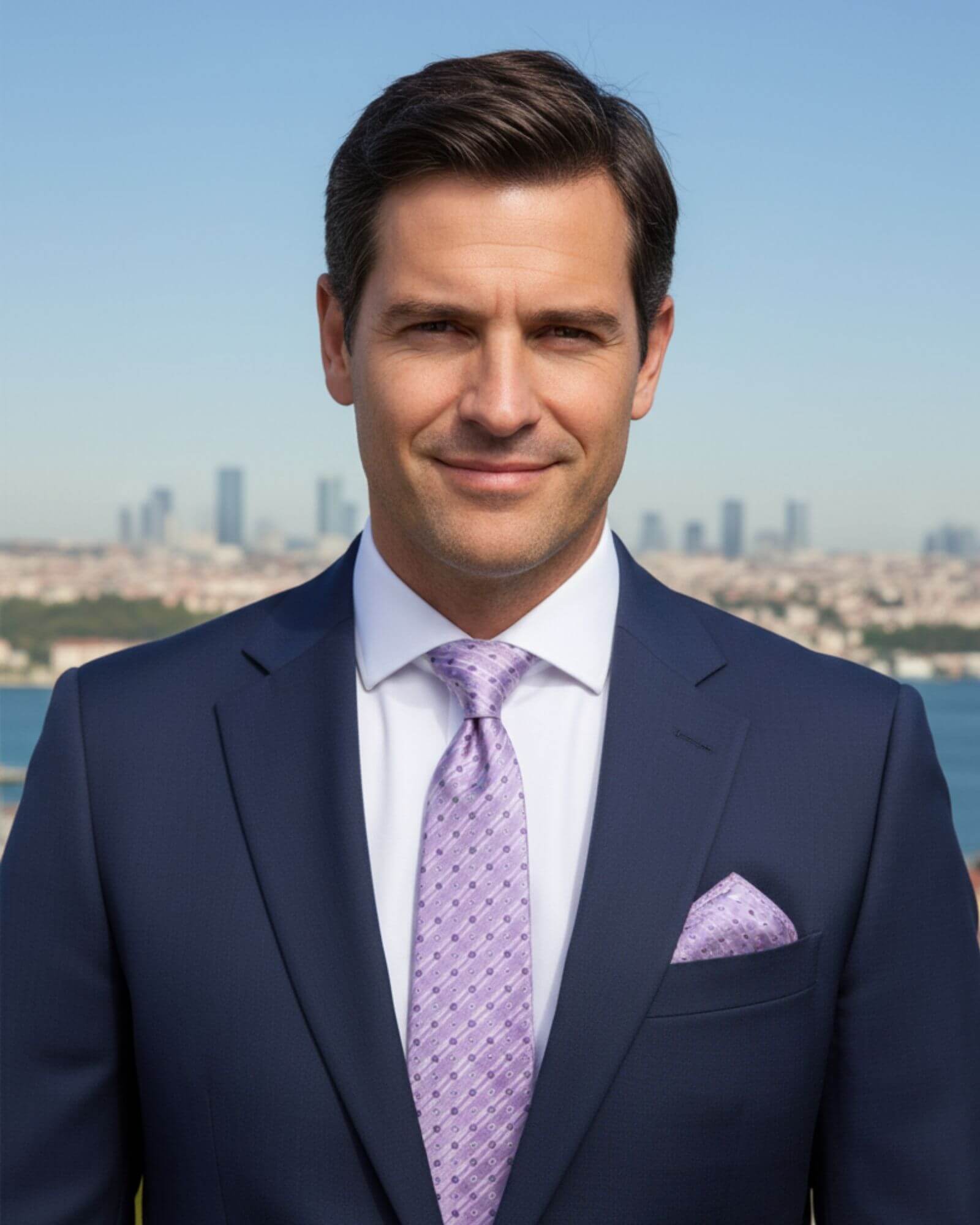 Klasik Desenli Mendilli Kravat ve Metal Kol Düğmeli Hediye Seti