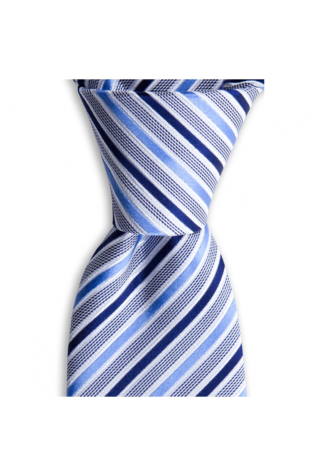 Çok çizgili 7,5 cm genişliğinde klasik ipek kravat