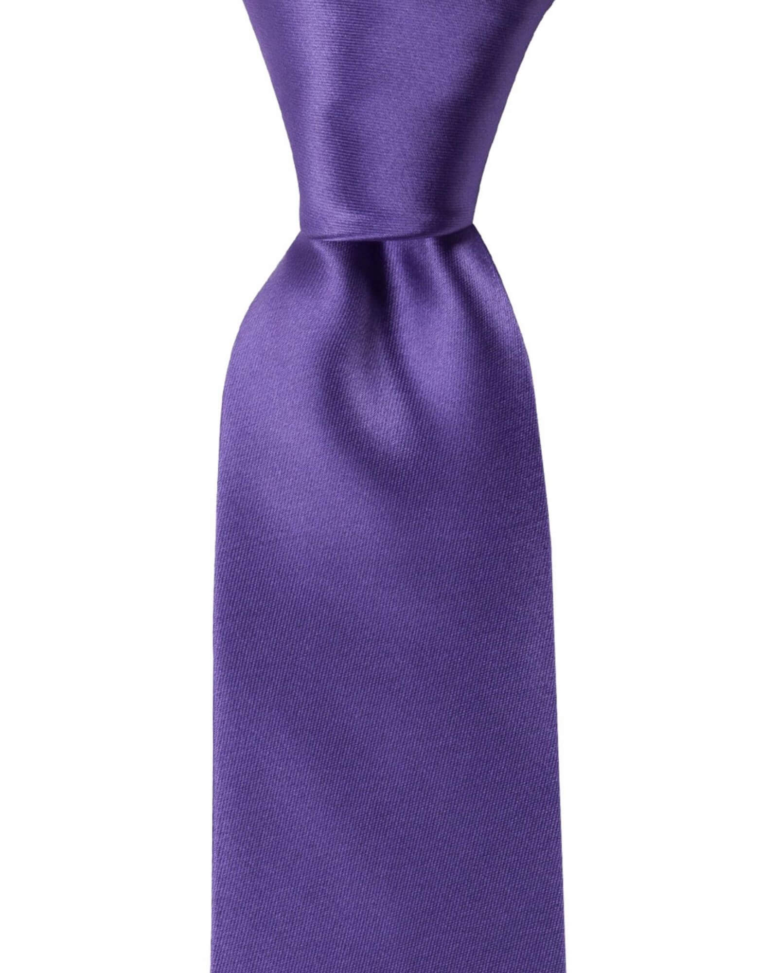 1001 Kravat 8 Cm Genişlikte Saten Lila Kravat Ve Mendil Seti 