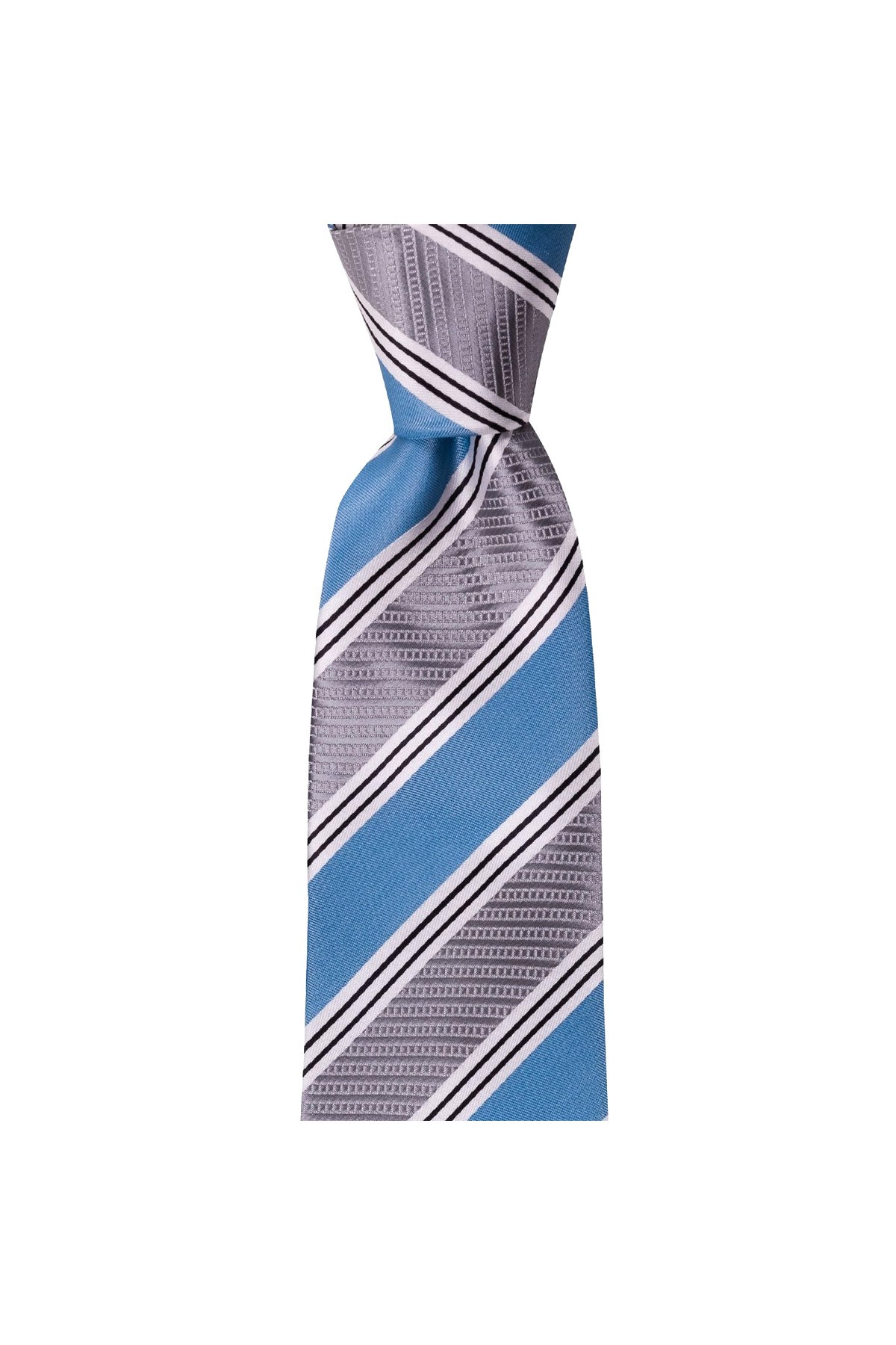 Geniş çizgili 8 cm genişliğinde mendilli kravat