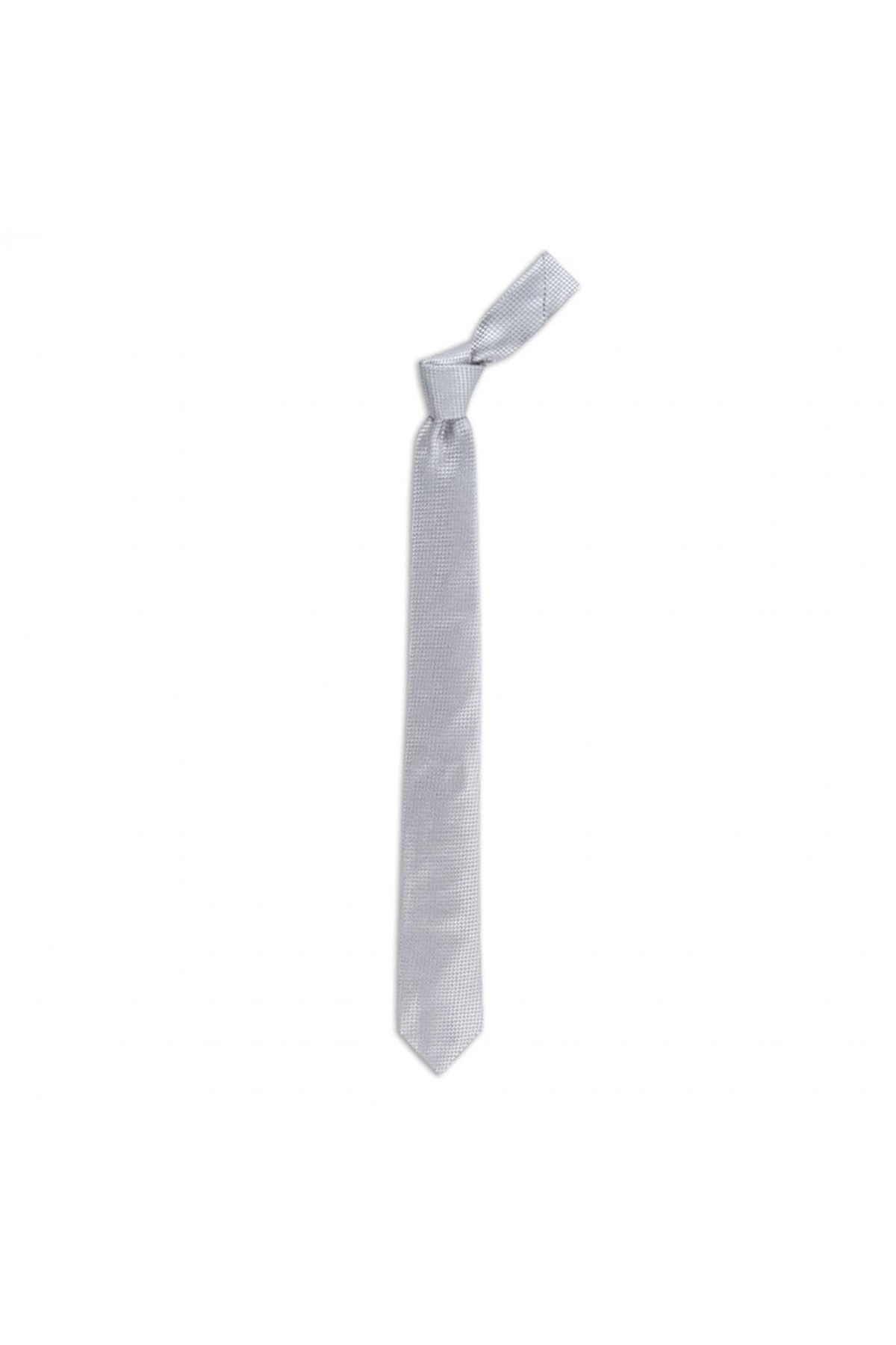 6 cm genişliğinde ince ipek kravat - Açık gri