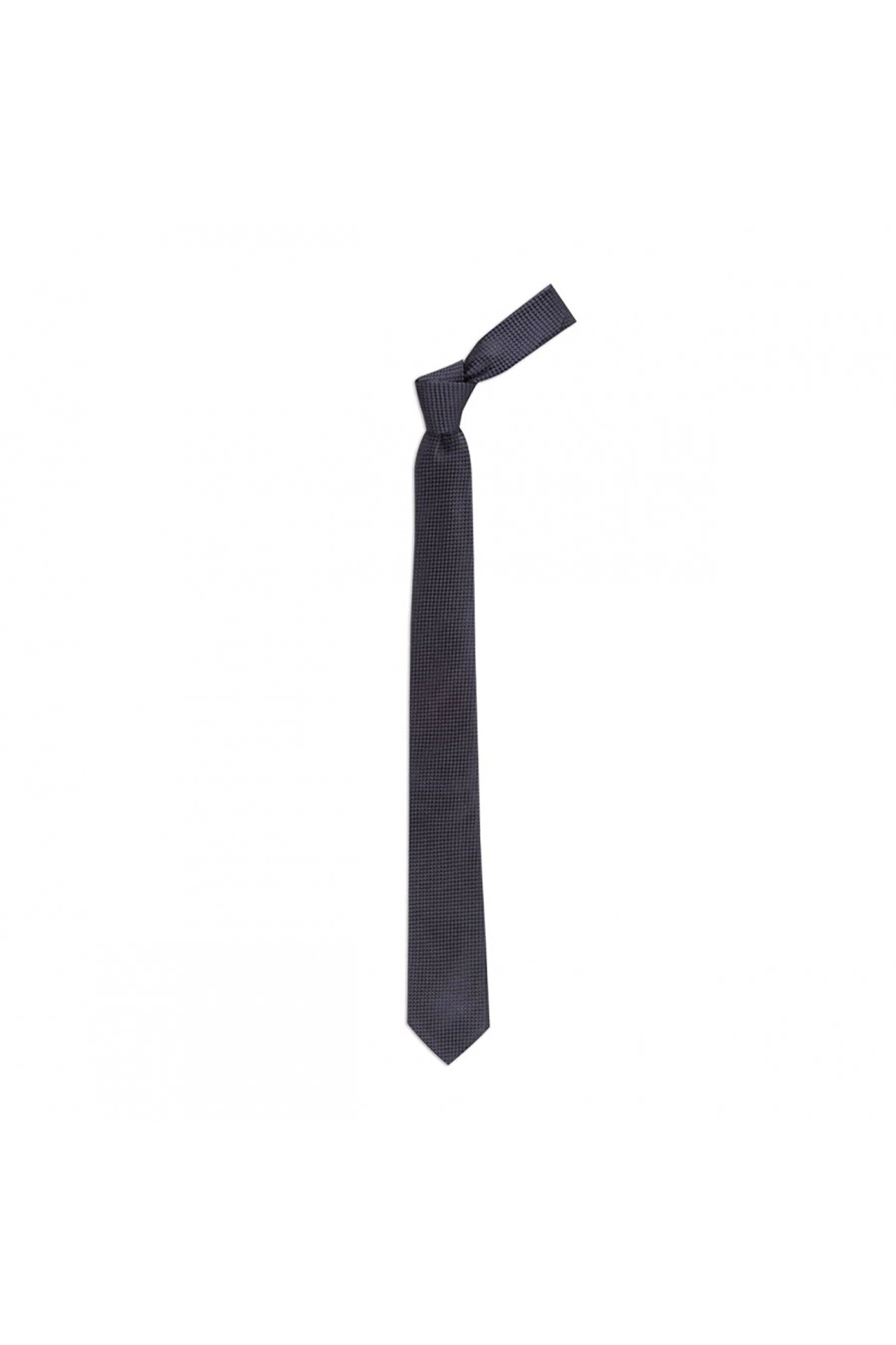 6 cm genişliğinde ince ipek kravat - Koyu gri